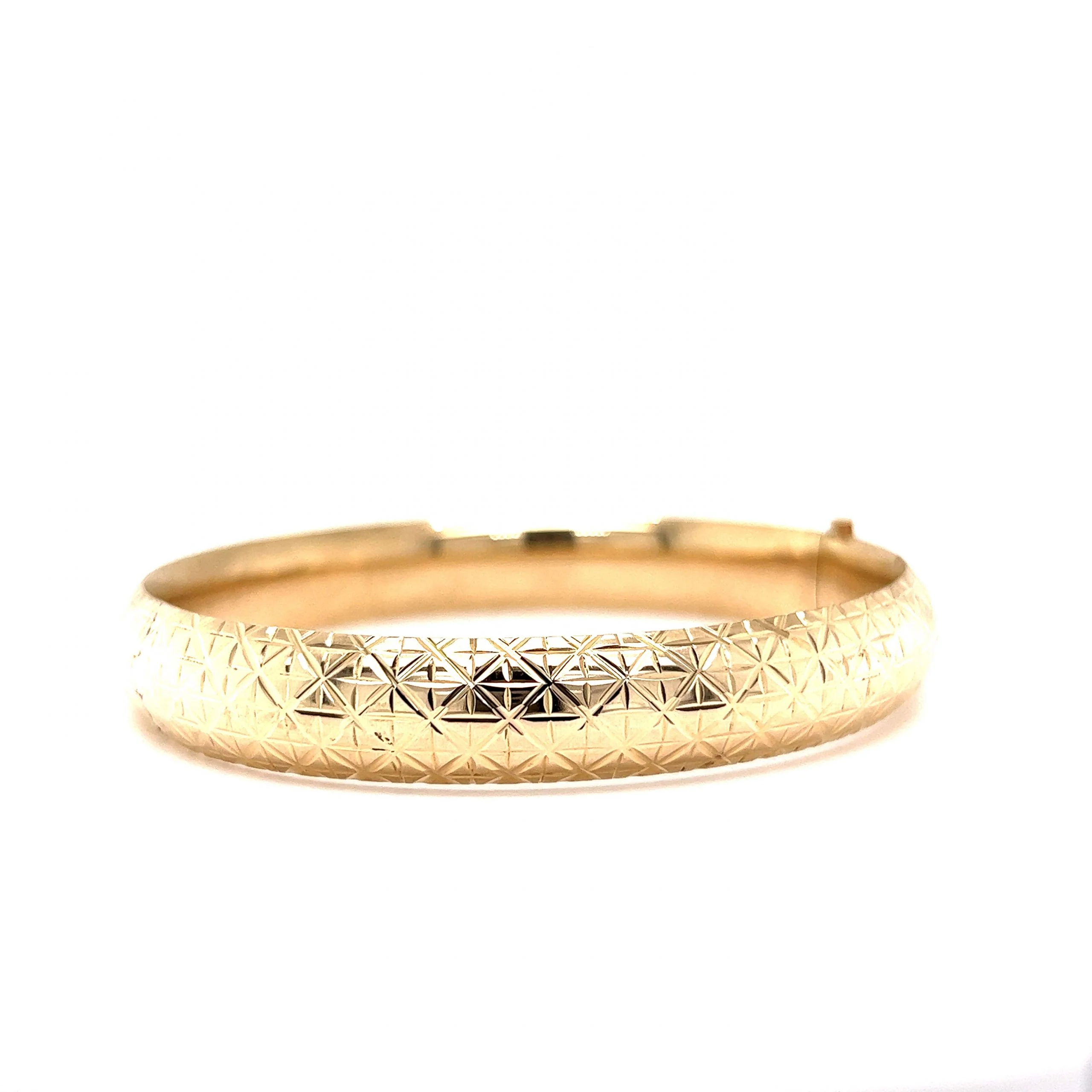 Mid-Century Geometric Bangle Bracelet in 14k Yellow Gold - Image 3
