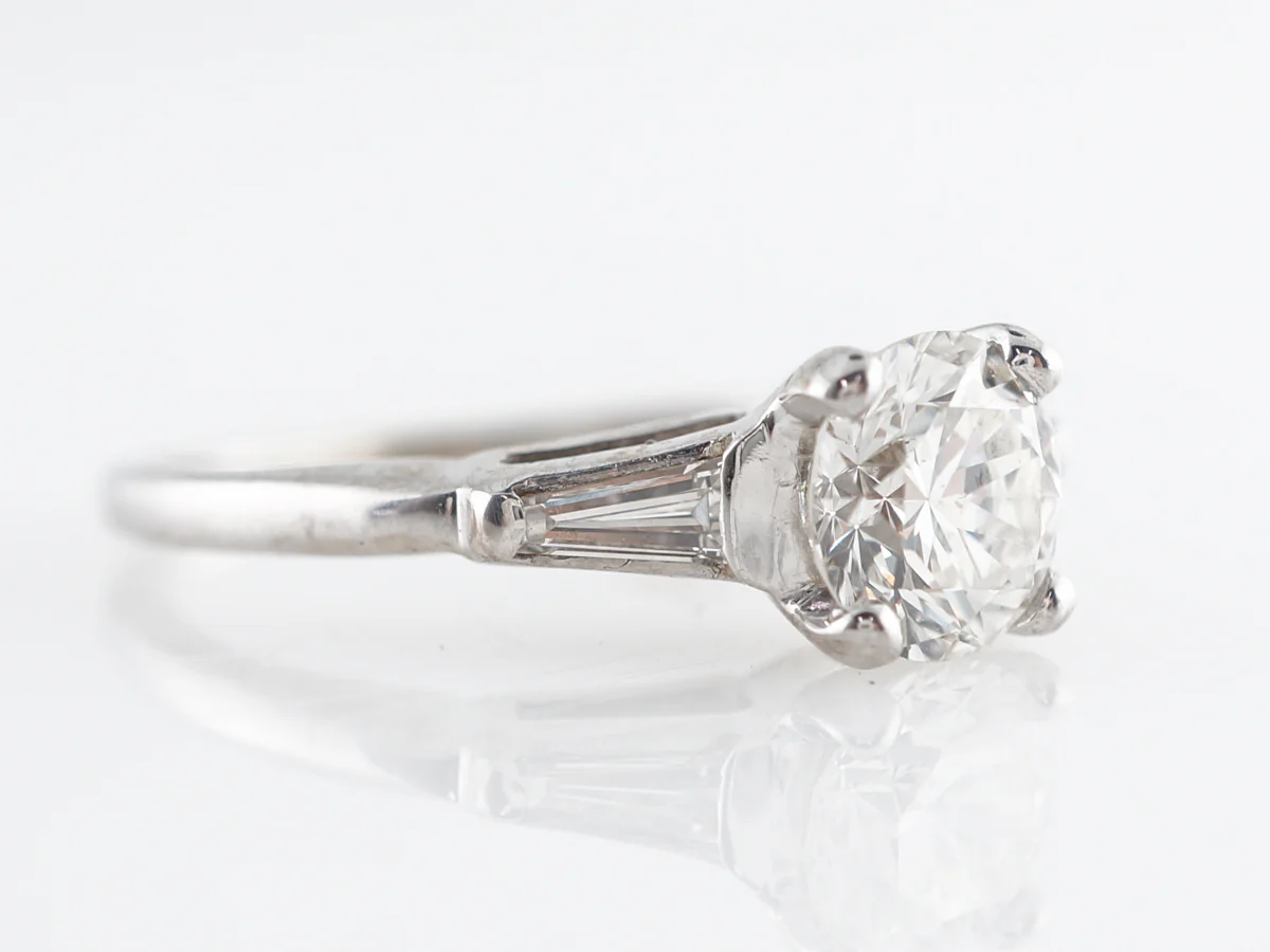 Mid-Century GIA Diamond Engagement Ring Platinum - Image 3