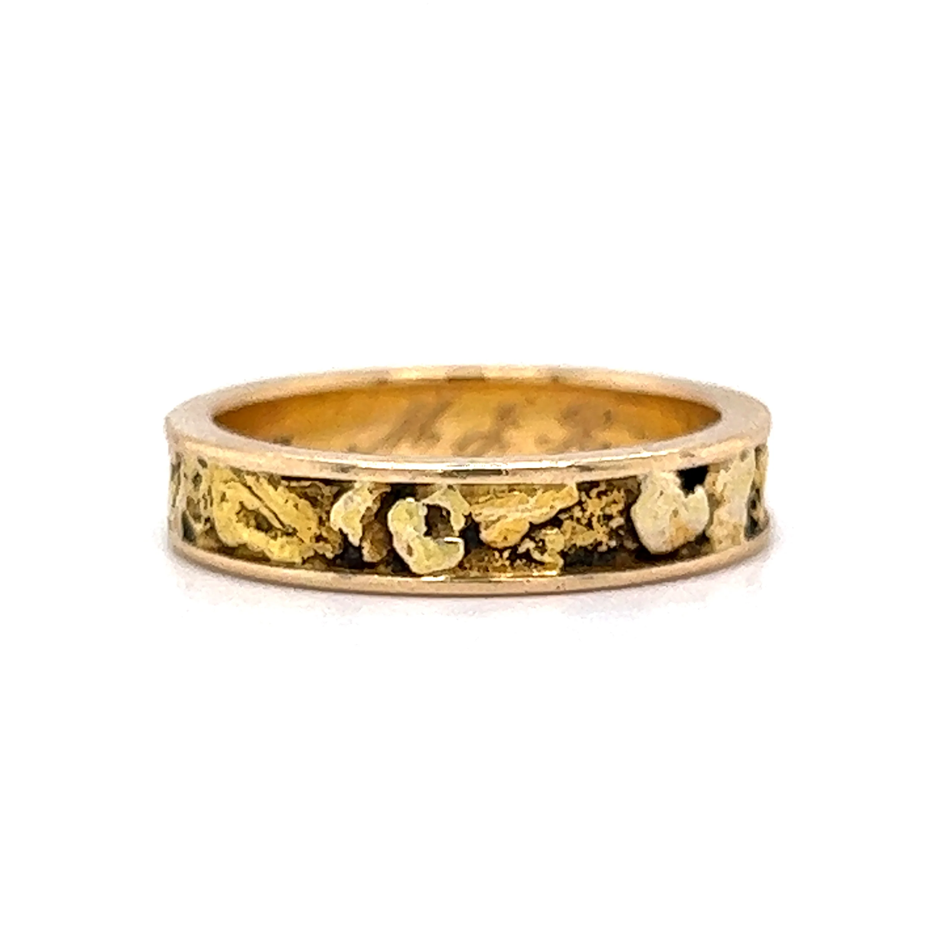 Mid-Century Gold Nugget Wedding Band in 14k Yellow Gold - Image 2