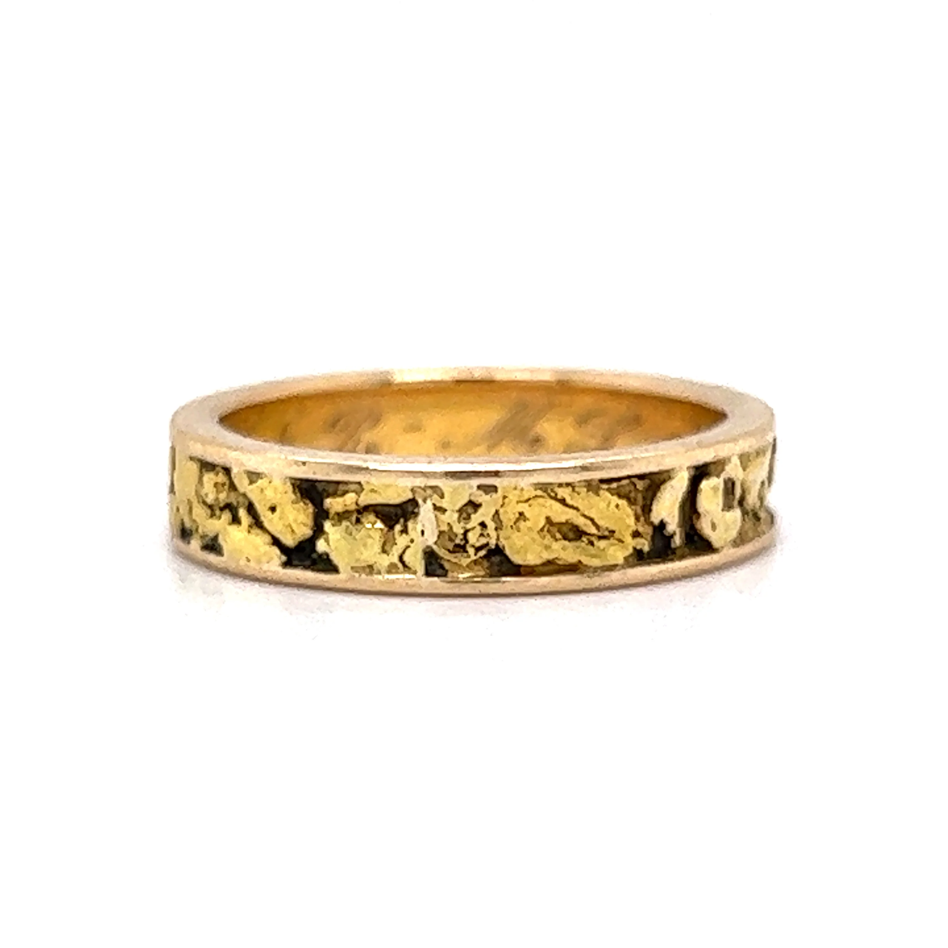 Mid-Century Gold Nugget Wedding Band in 14k Yellow Gold - Image 3