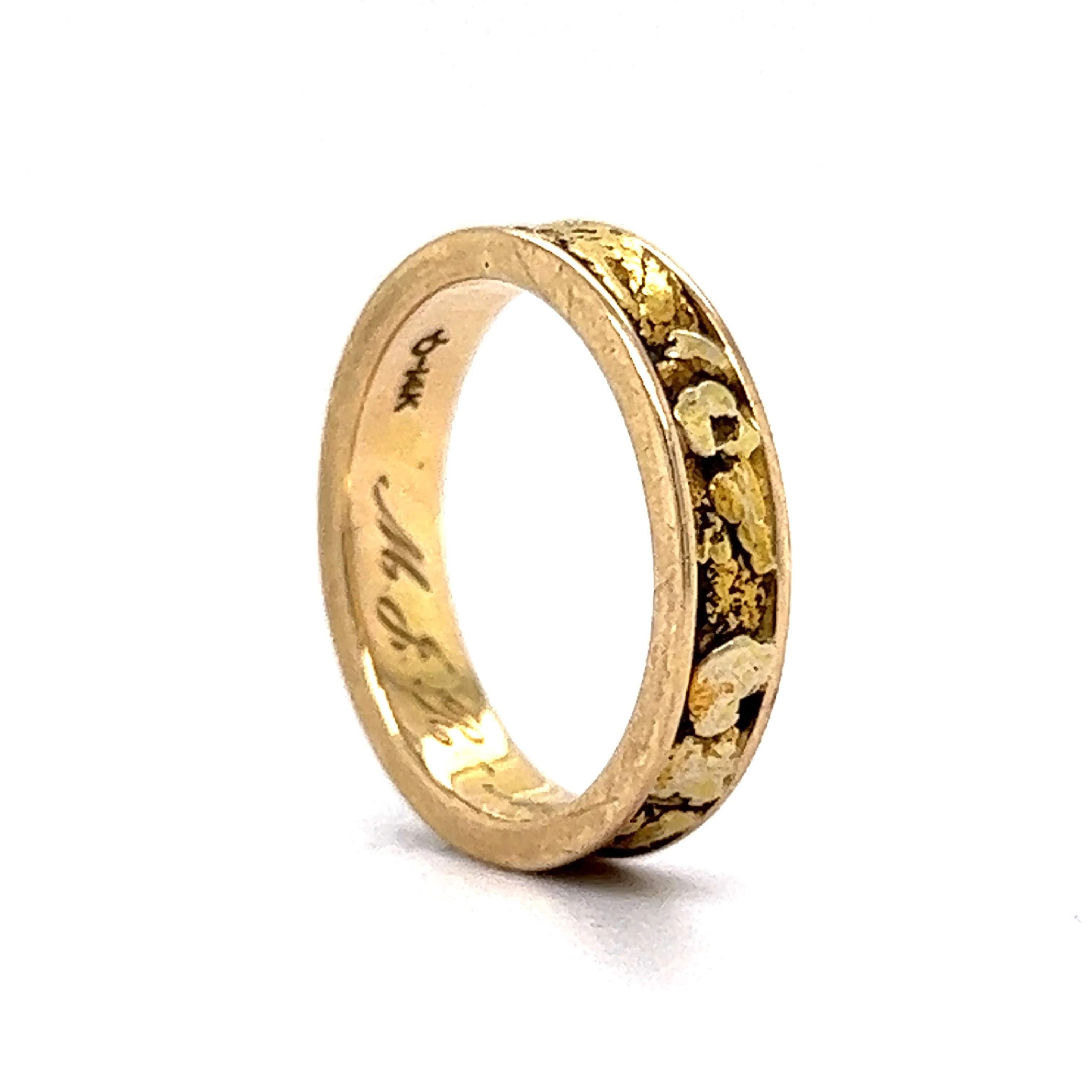 Mid-Century Gold Nugget Wedding Band in 14k Yellow Gold - Image 5