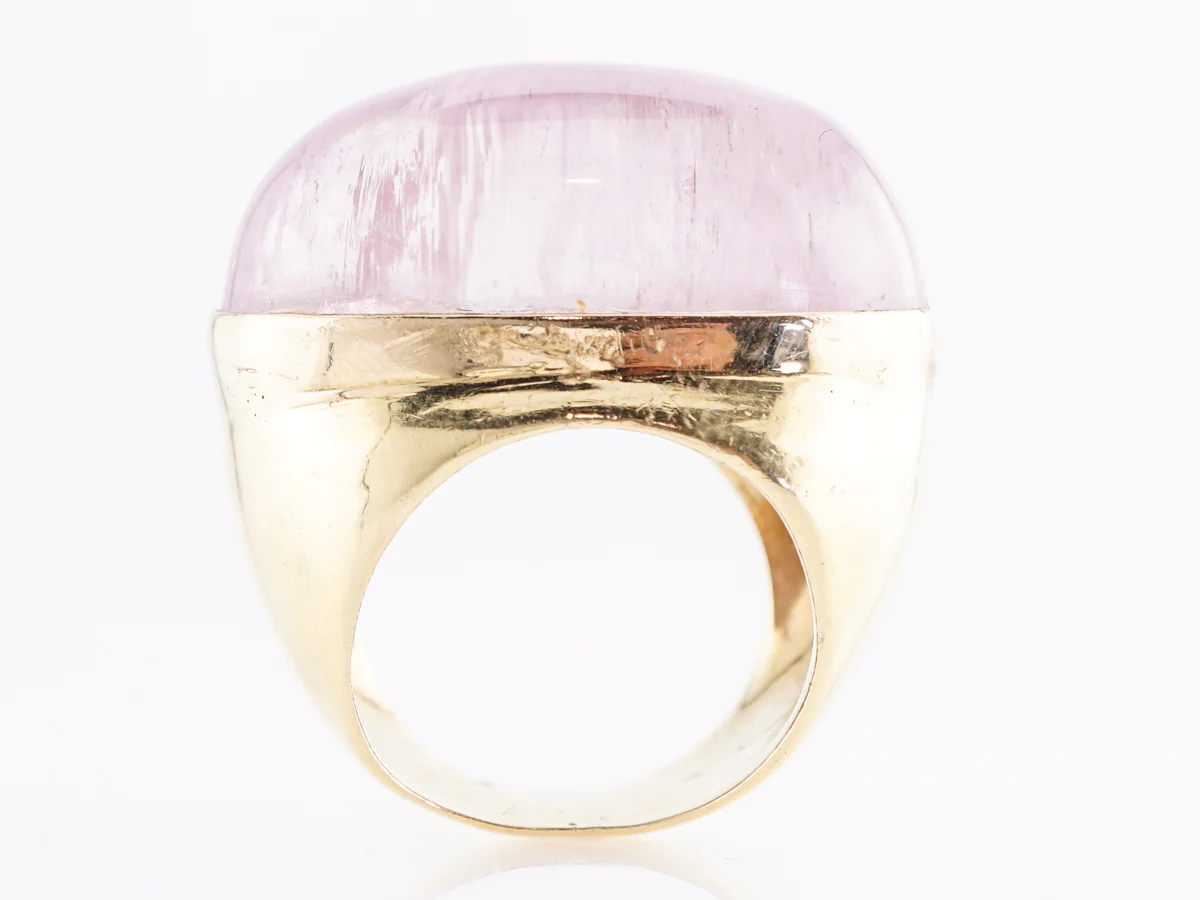 Mid-Century Kunzite Cocktail Ring in 18k Yellow Gold - Image 4