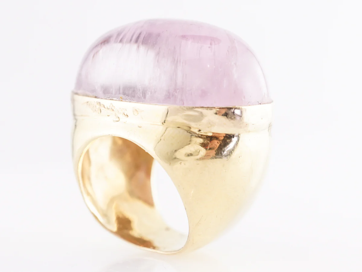 Mid-Century Kunzite Cocktail Ring in 18k Yellow Gold - Image 5