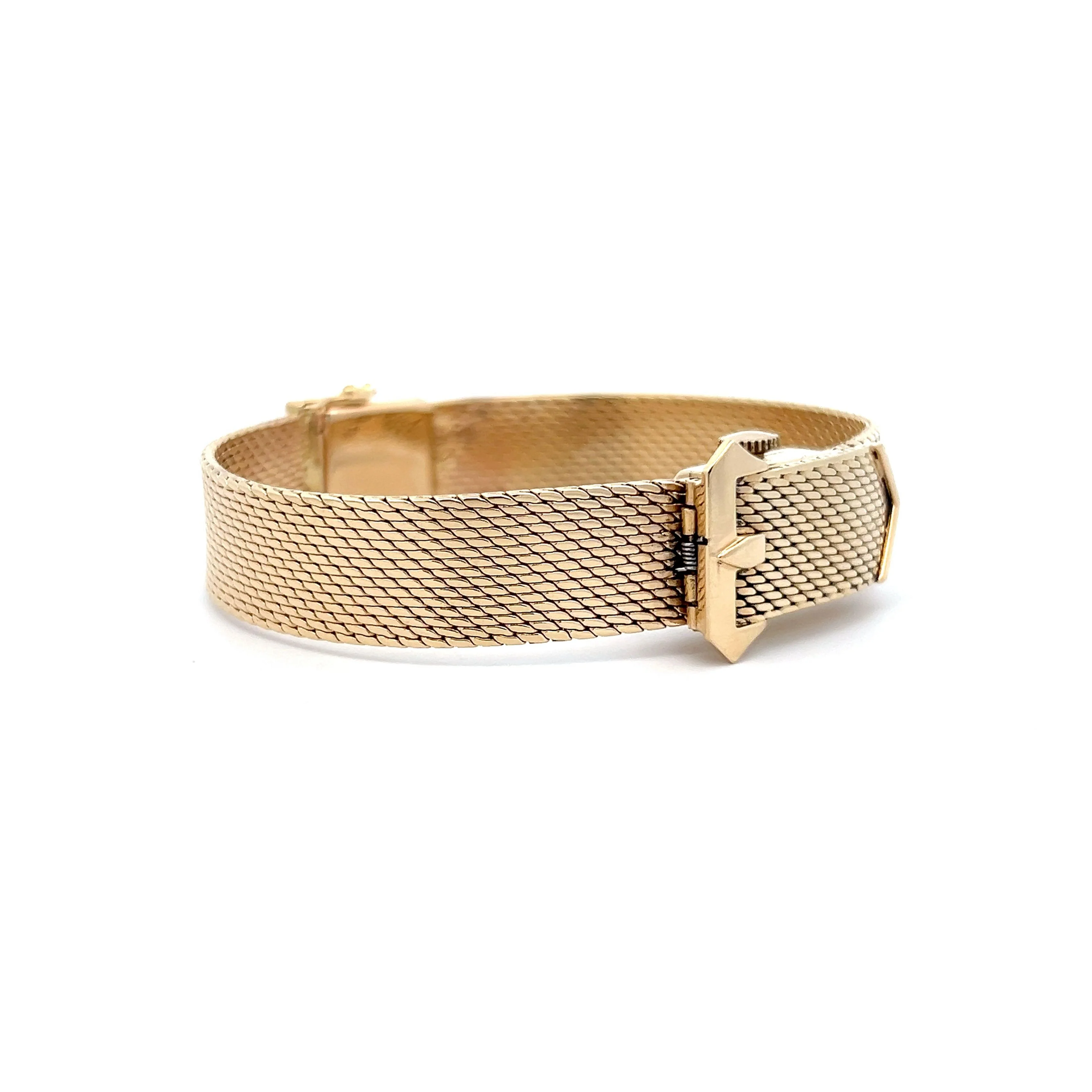 Mid-Century Movado Buckle Watch Bracelet in 14k Yellow Gold - Image 3