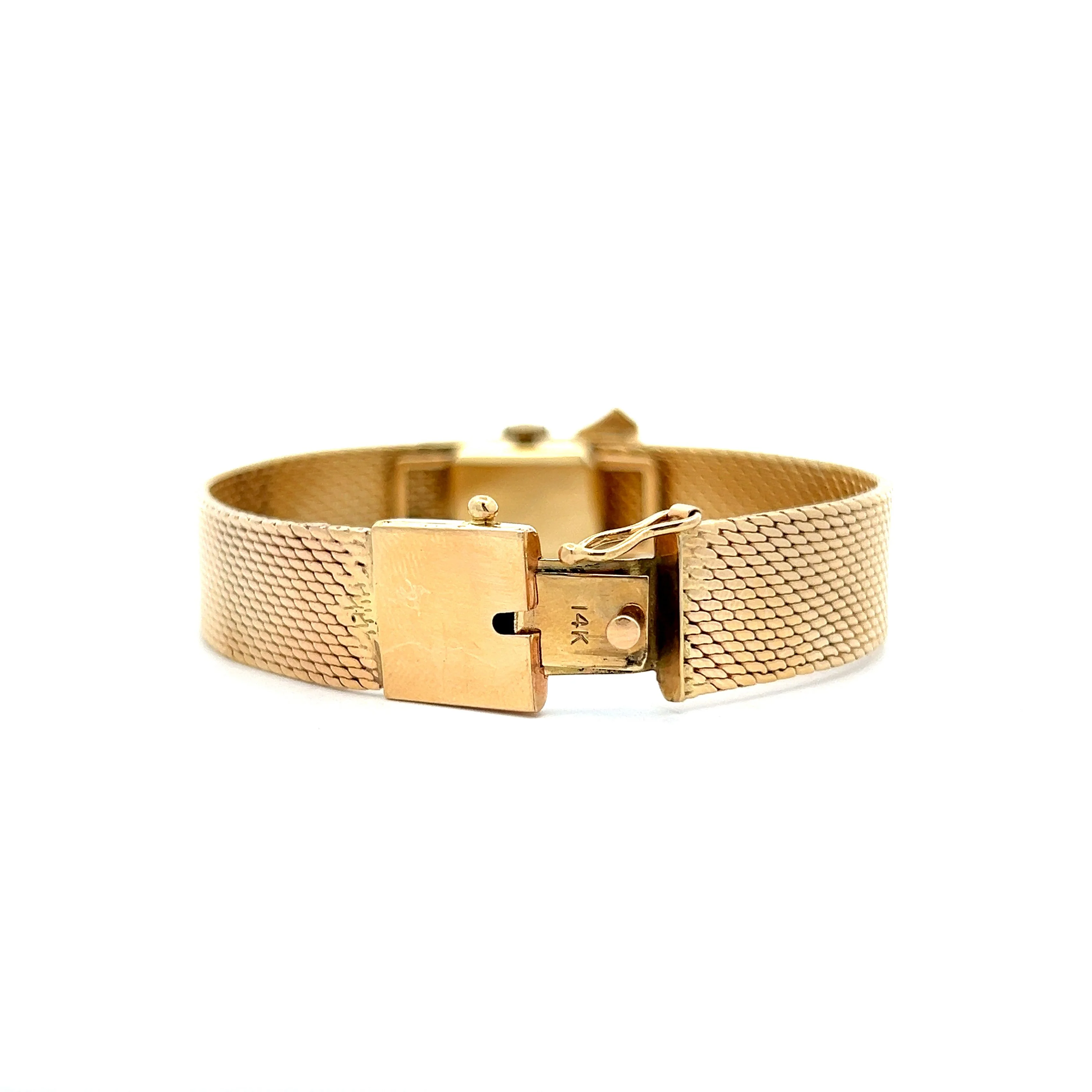 Mid-Century Movado Buckle Watch Bracelet in 14k Yellow Gold - Image 4