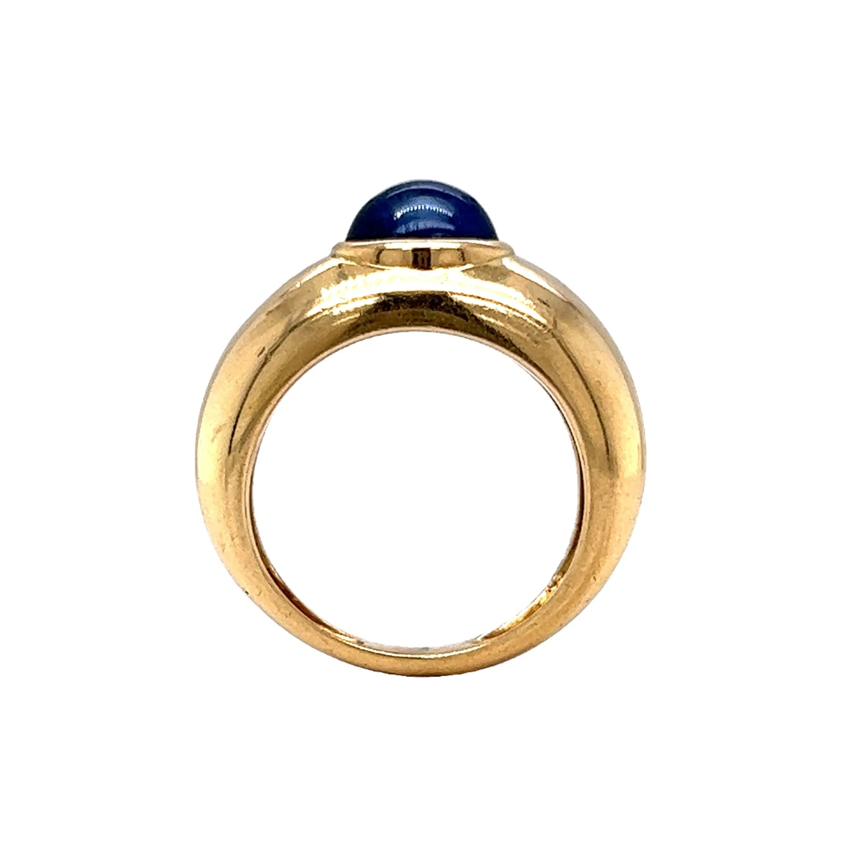 Mid-Century Sapphire Cabochon Ring in 18K Yellow Gold - Image 4