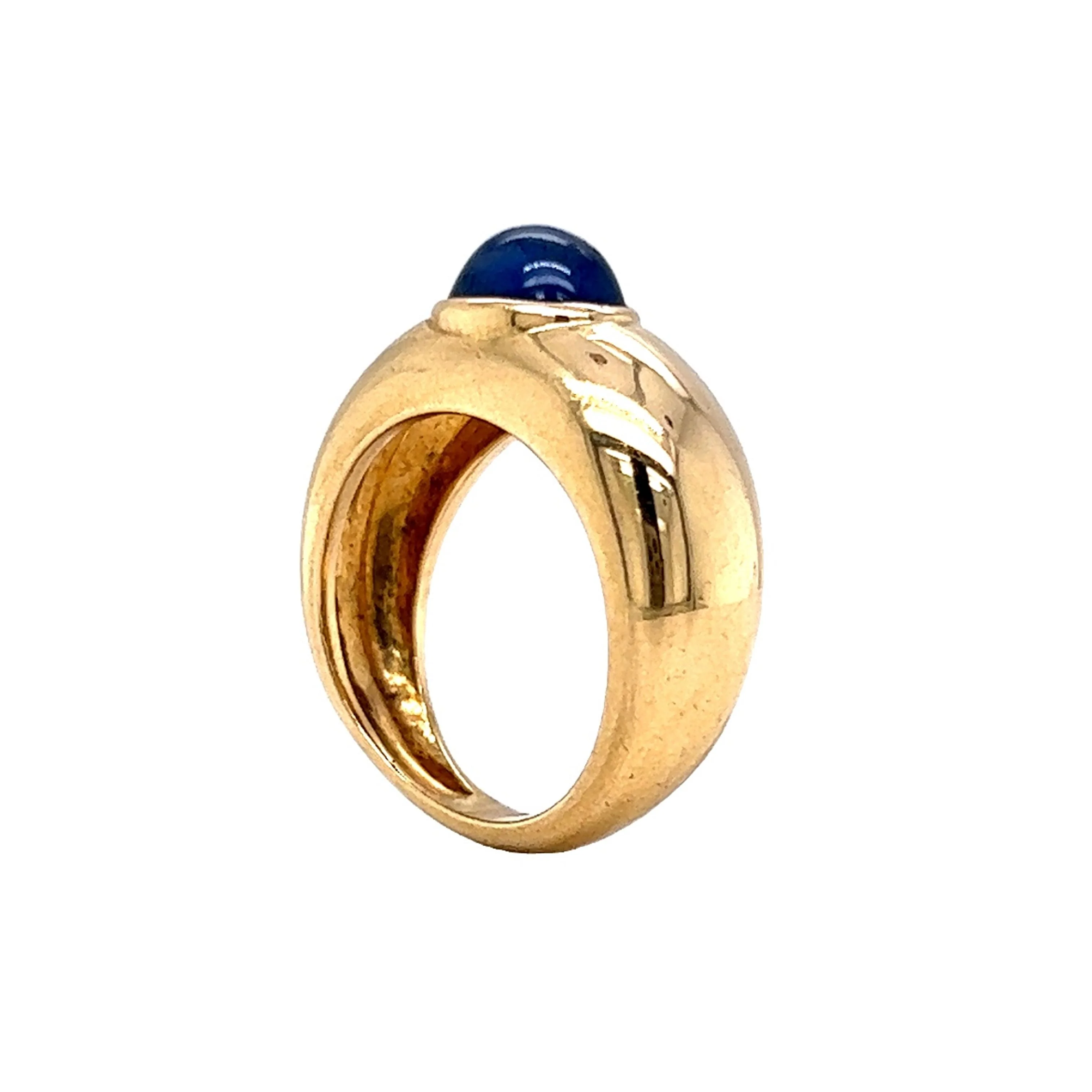 Mid-Century Sapphire Cabochon Ring in 18K Yellow Gold - Image 5