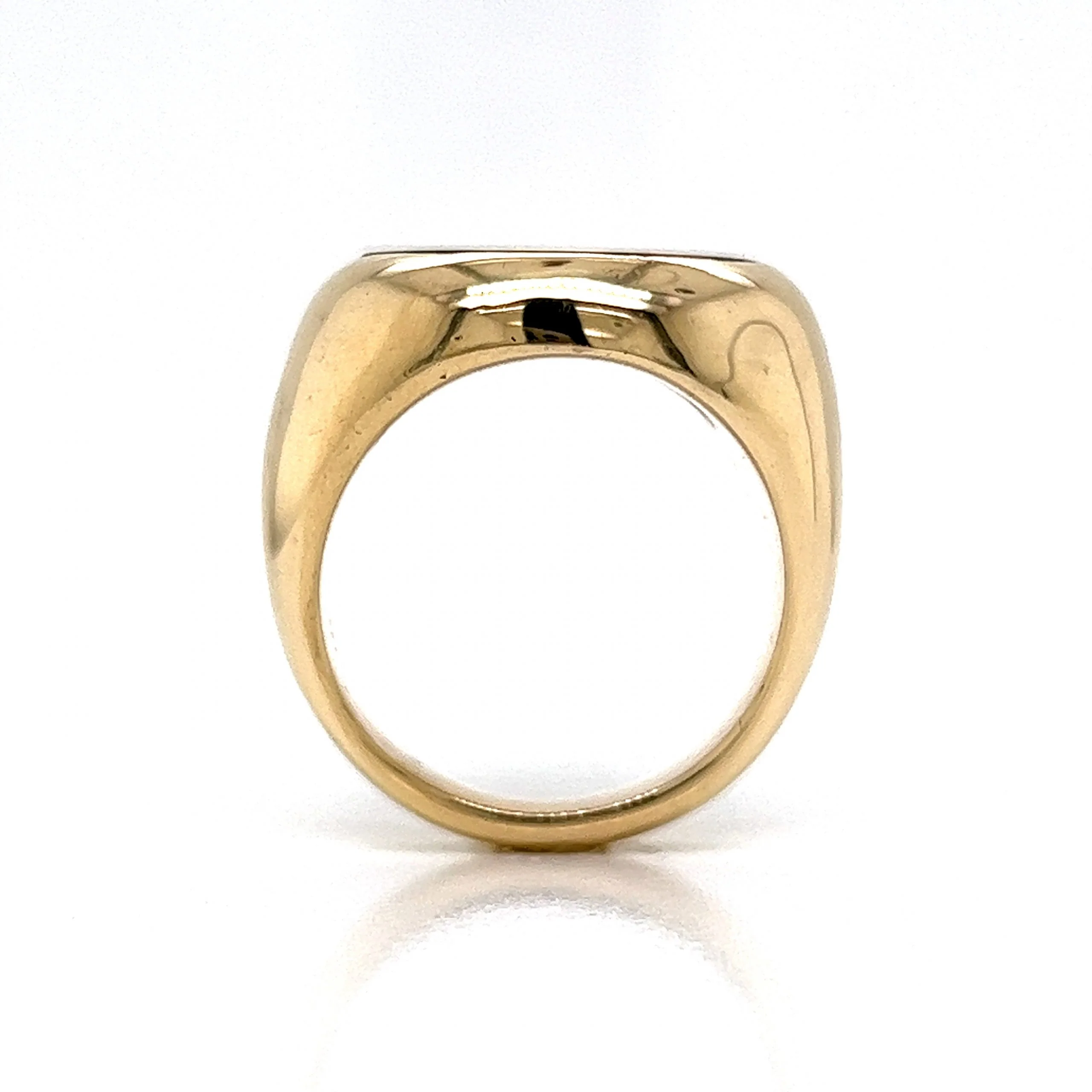 Mid-Century Sardonyx Intaglio Cocktail Ring in 10k Yellow Gold - Image 4