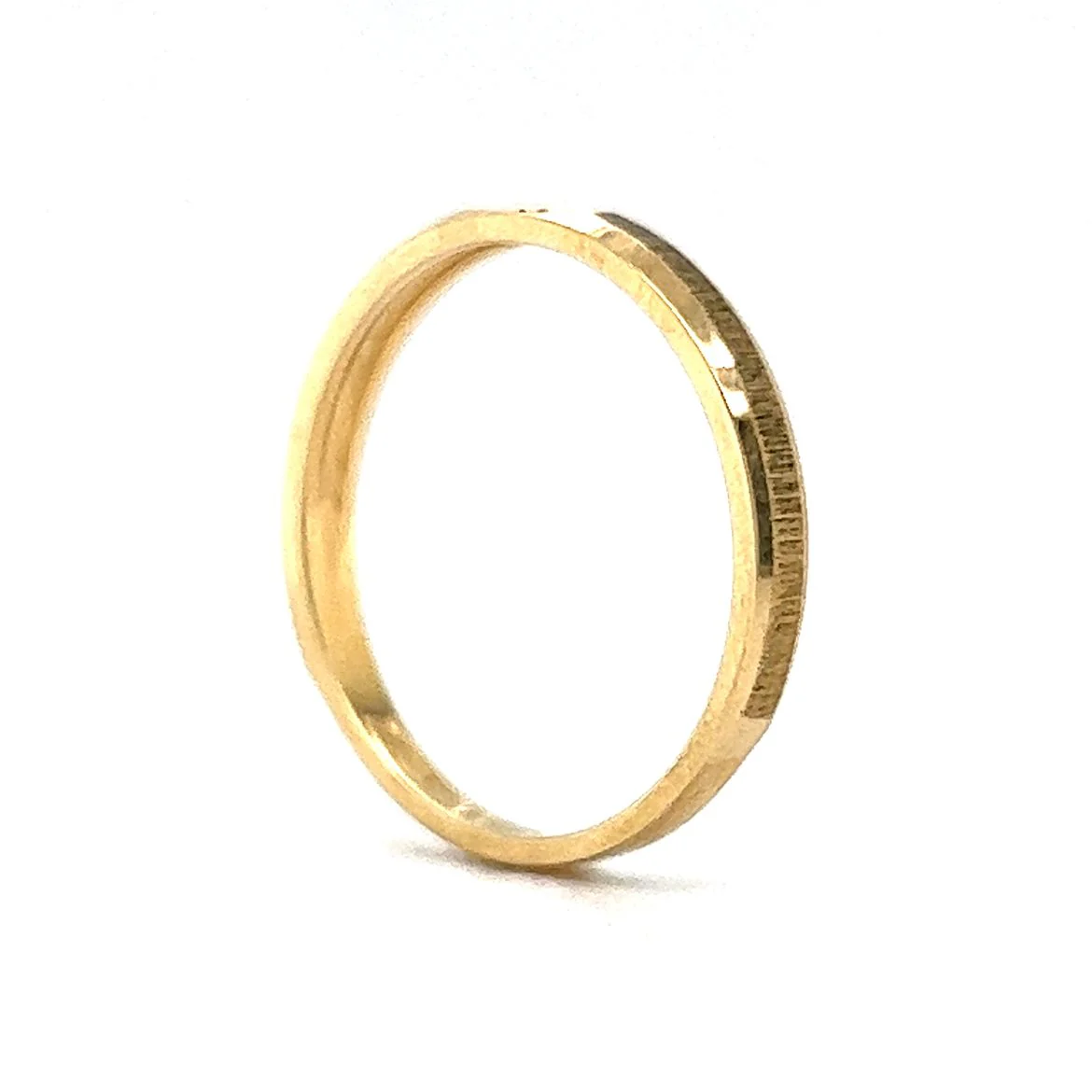 Mid-Century Single Diamond Wedding Band in 14k Yellow Gold - Image 5