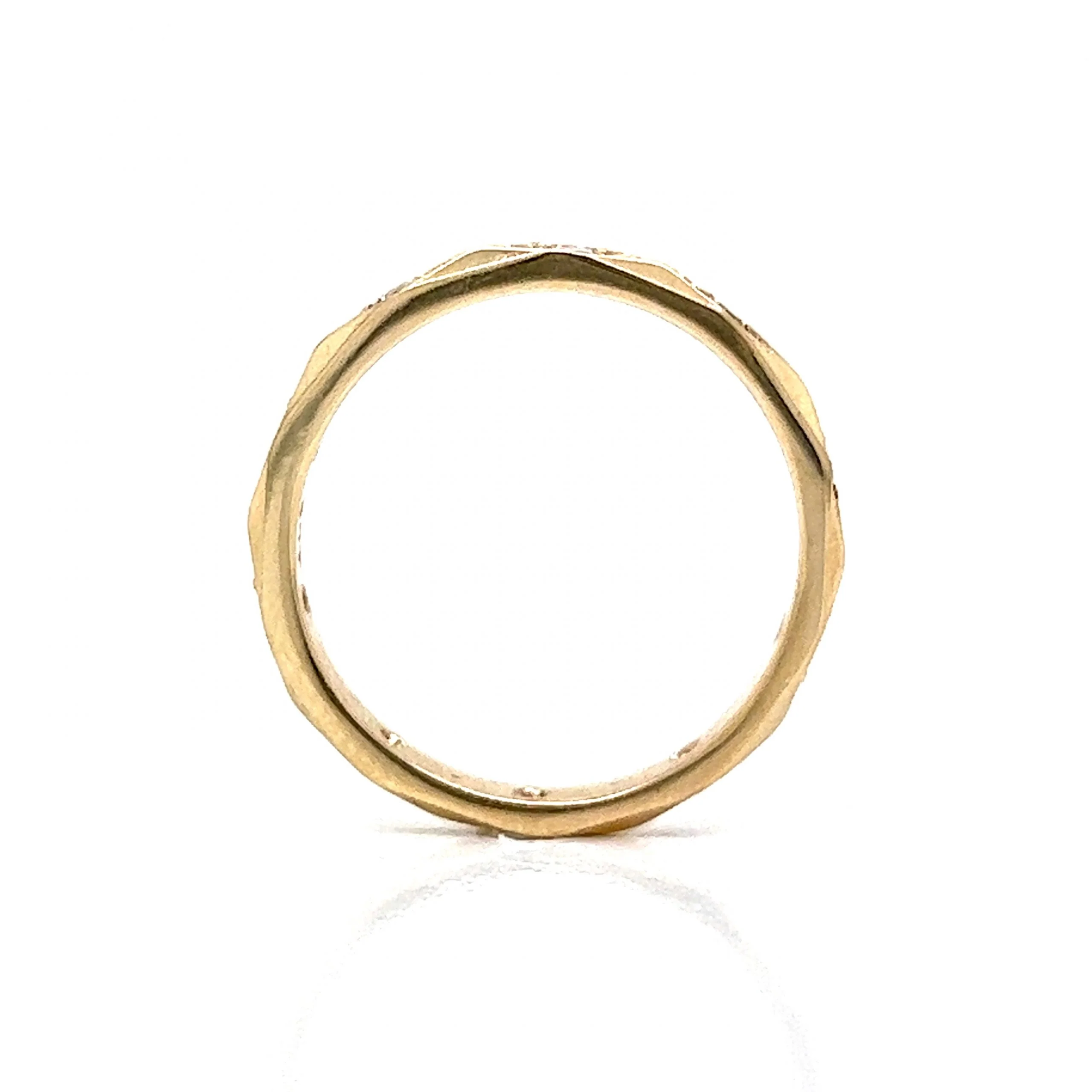 Mid-Century Textured Diamond Eternity Band in 9k Yellow Gold - Image 4