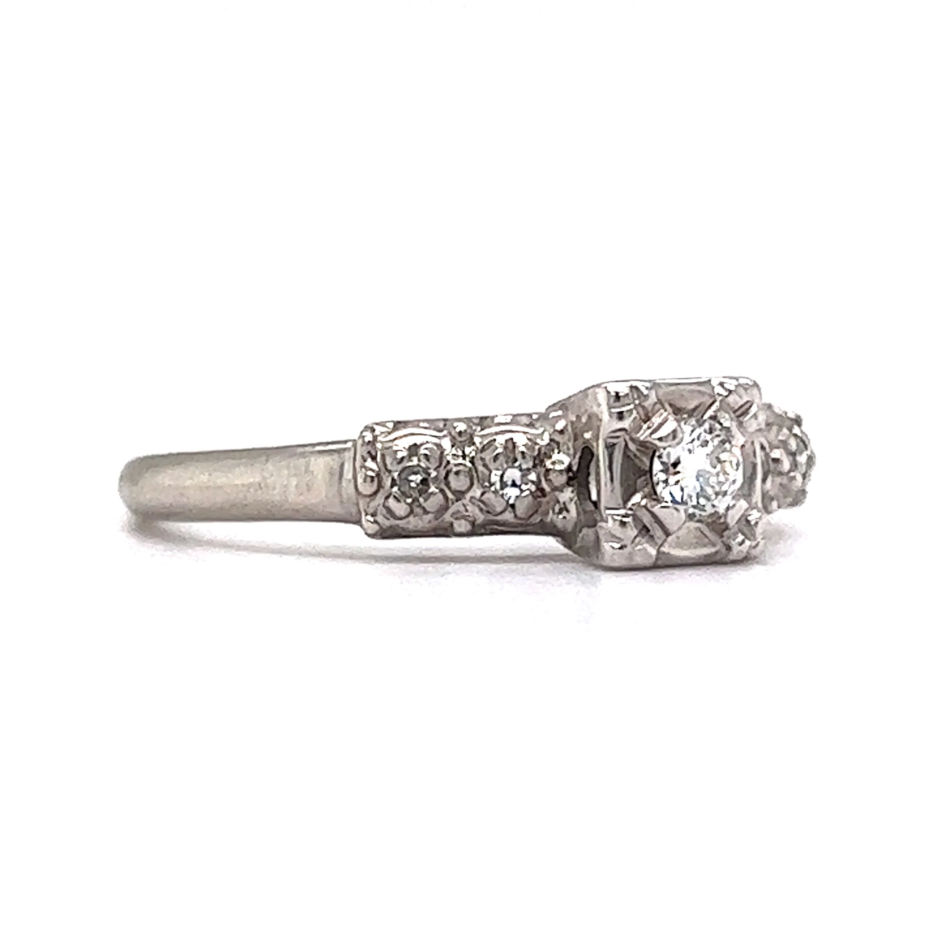 Mid-Century Transitional Cut Diamond Engagement Ring - Image 3