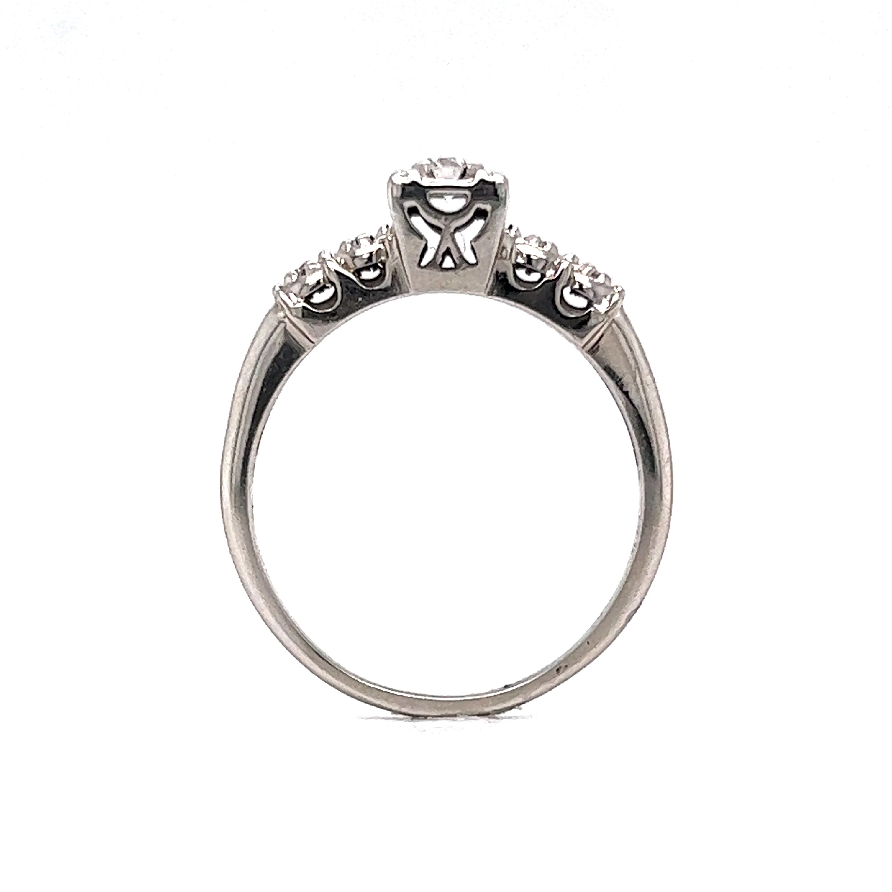 Mid-Century Transitional Cut Diamond Engagement Ring - Image 4