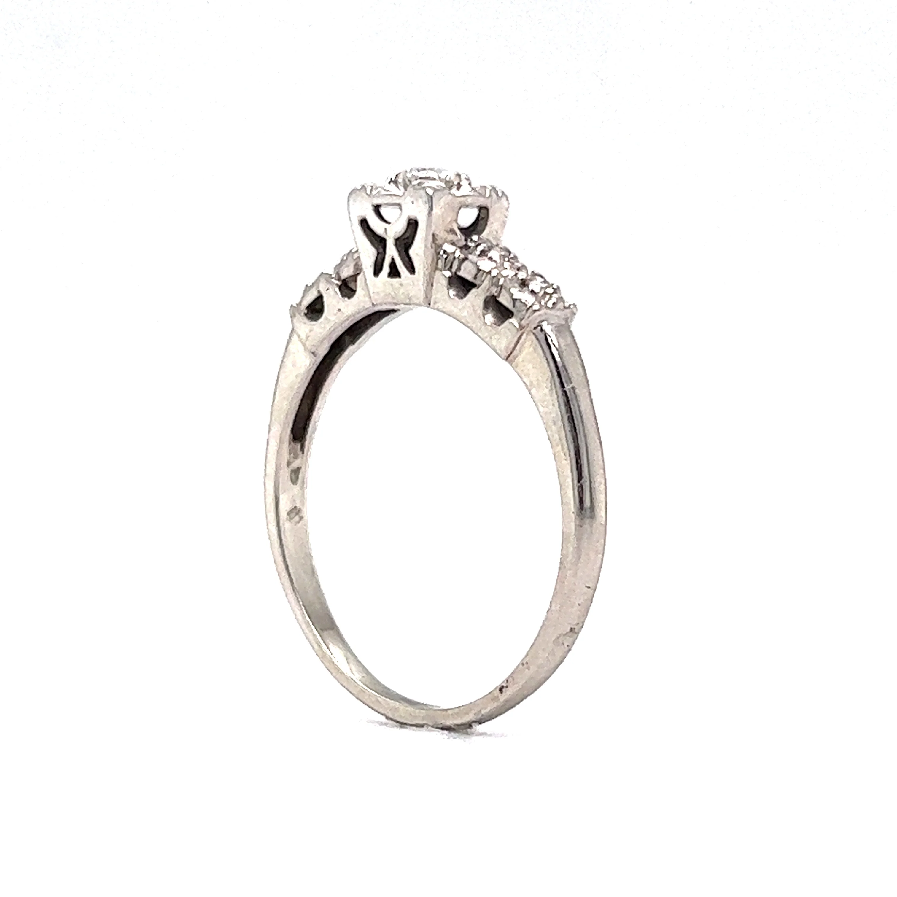Mid-Century Transitional Cut Diamond Engagement Ring - Image 5