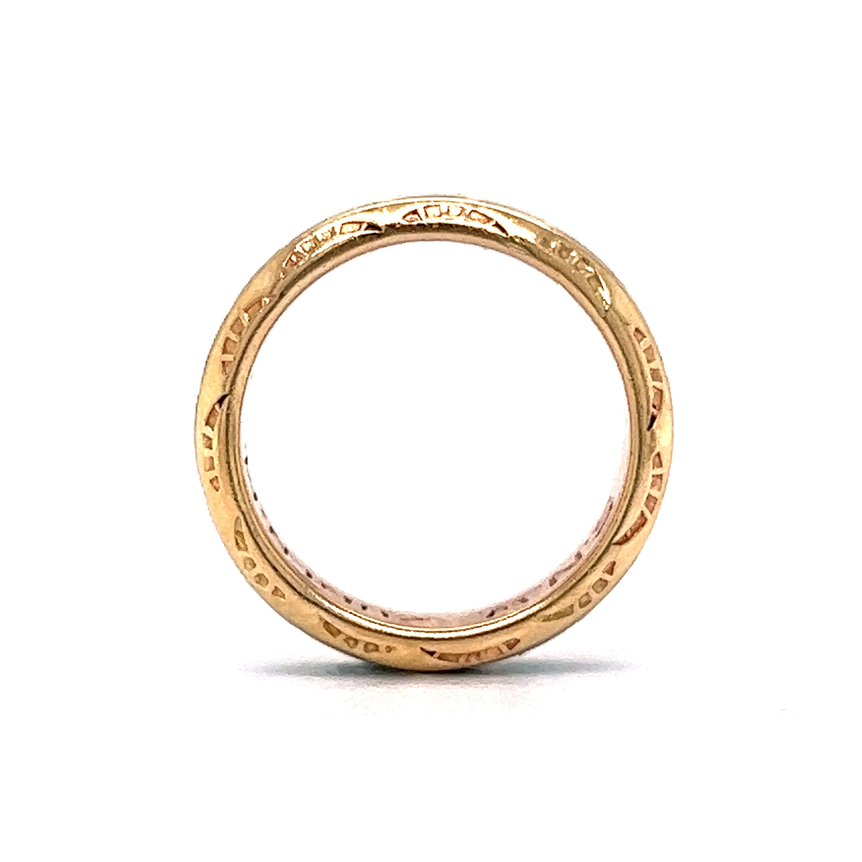 Mid-Century Turquoise Stacking Ring in 14k Yellow Gold - Image 4