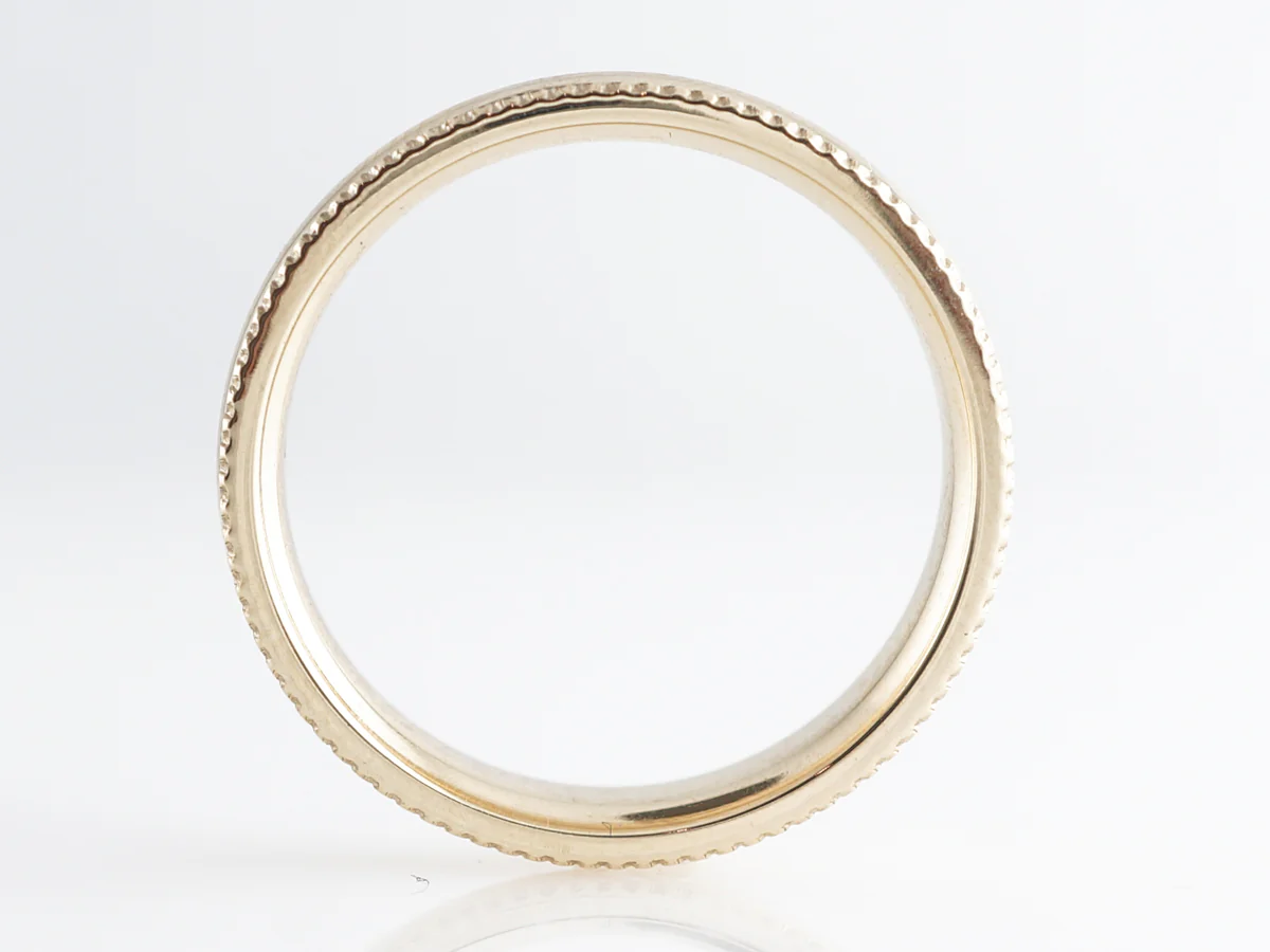 Milgrain Bordered Half Round Men's Wedding Band - Image 3