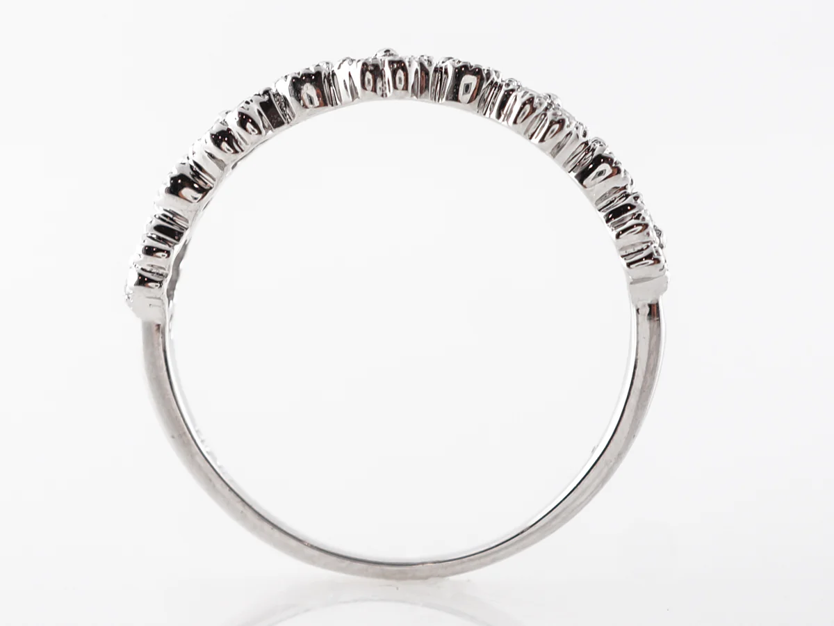 Milgrain Diamond Cluster Band in 14k White Gold - Image 4