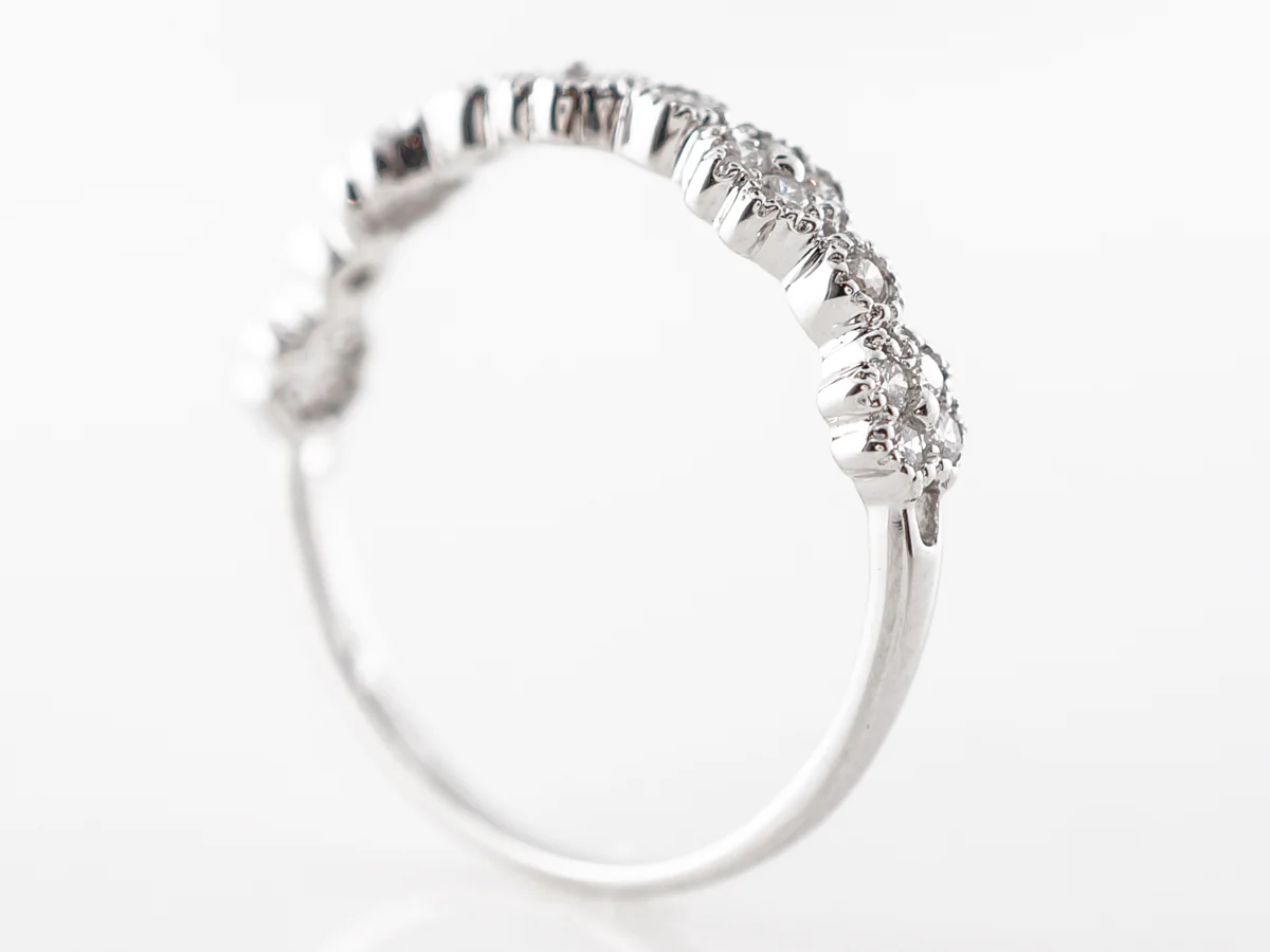 Milgrain Diamond Cluster Band in 14k White Gold - Image 5