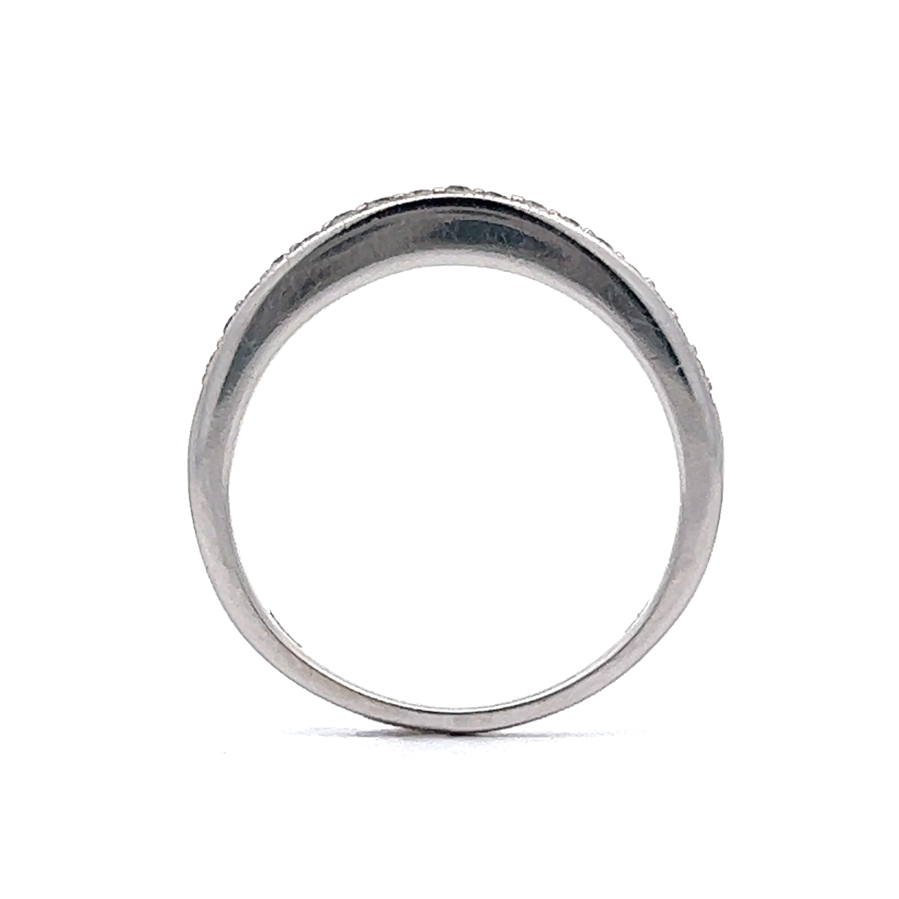 Milgrain Diamond Wedding Band in 14k White Gold - Image 4