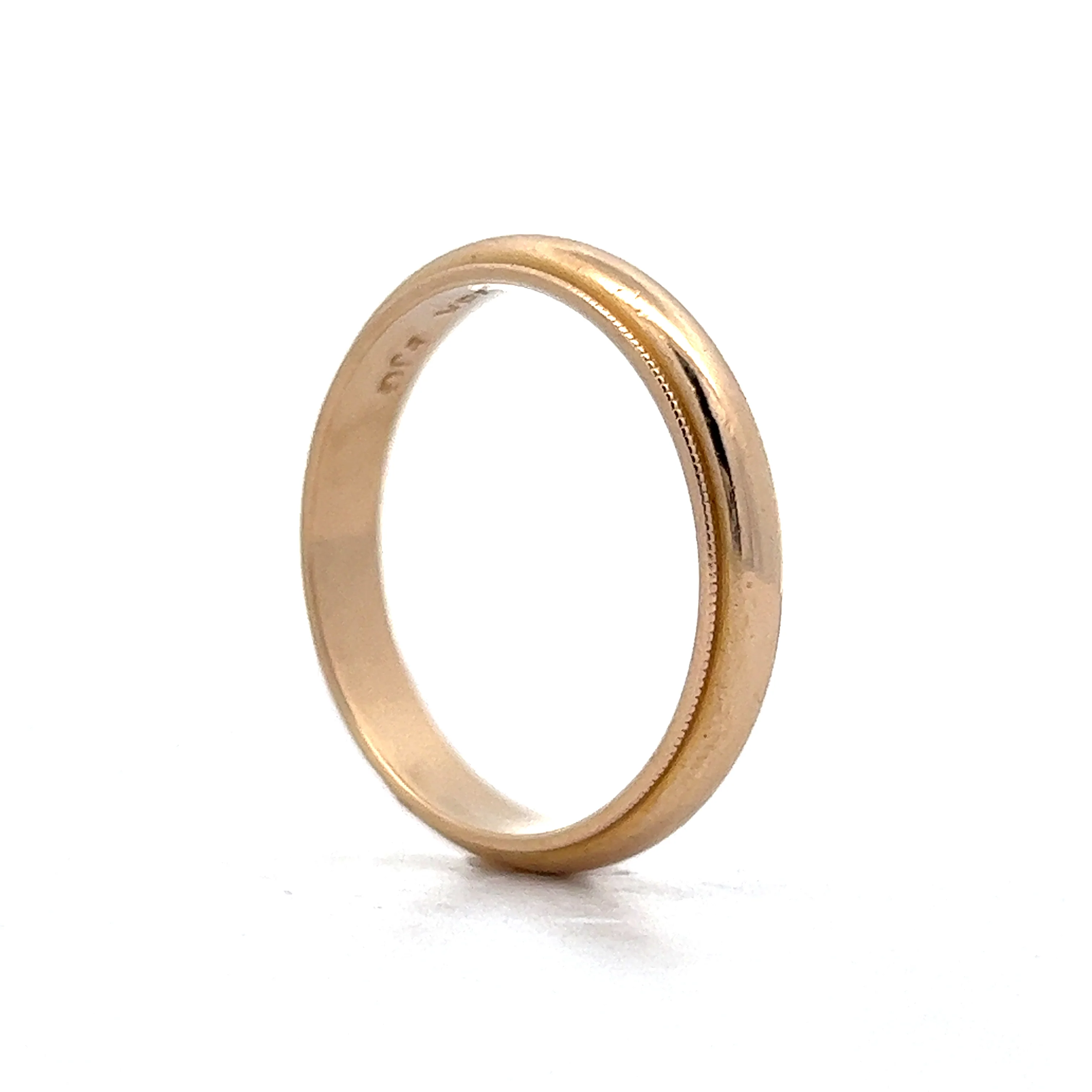 4mm Men's Milgrain Wedding Band in 18k Yellow Gold - Image 5