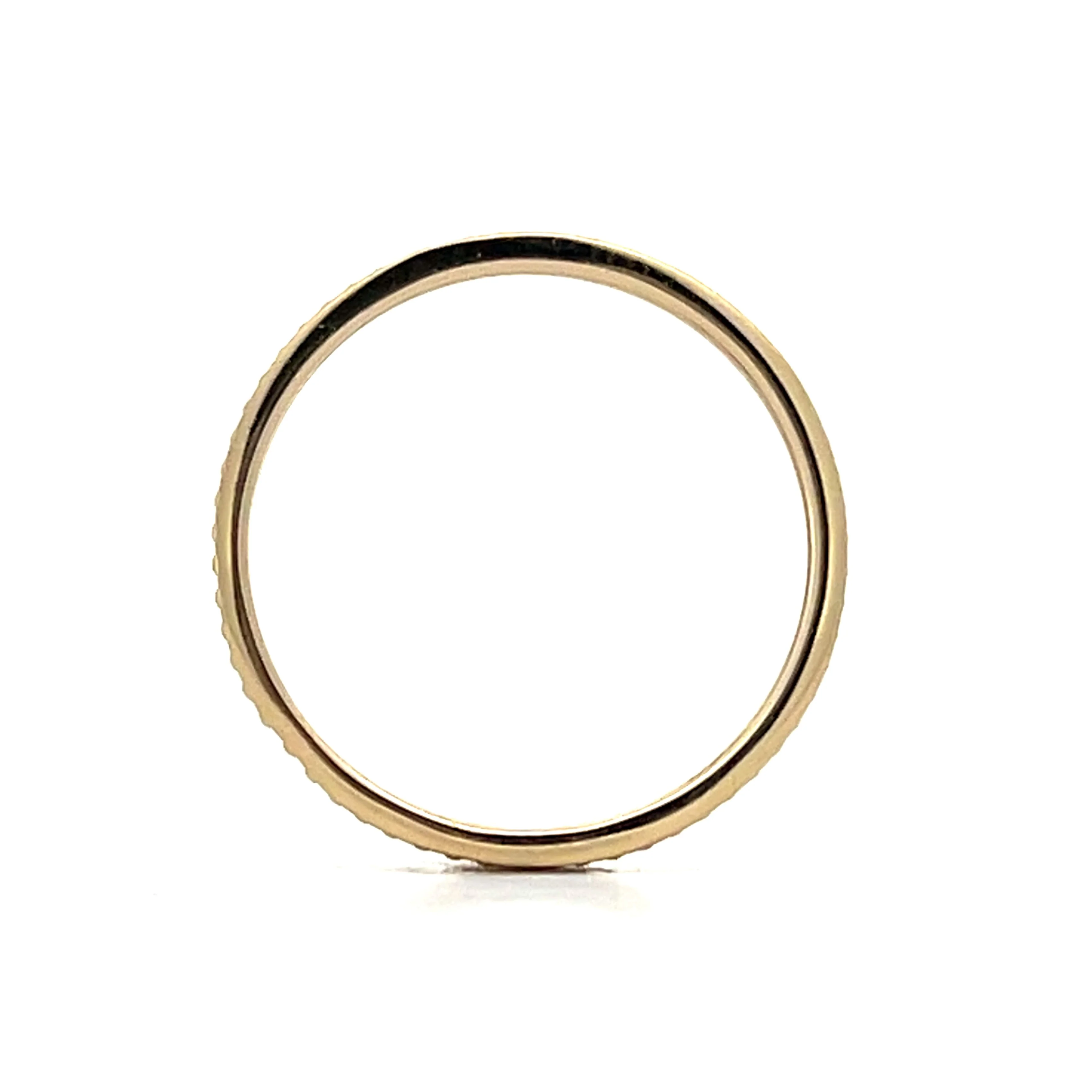 Milgrain Textured Wedding Band in 14k Yellow Gold - Image 4
