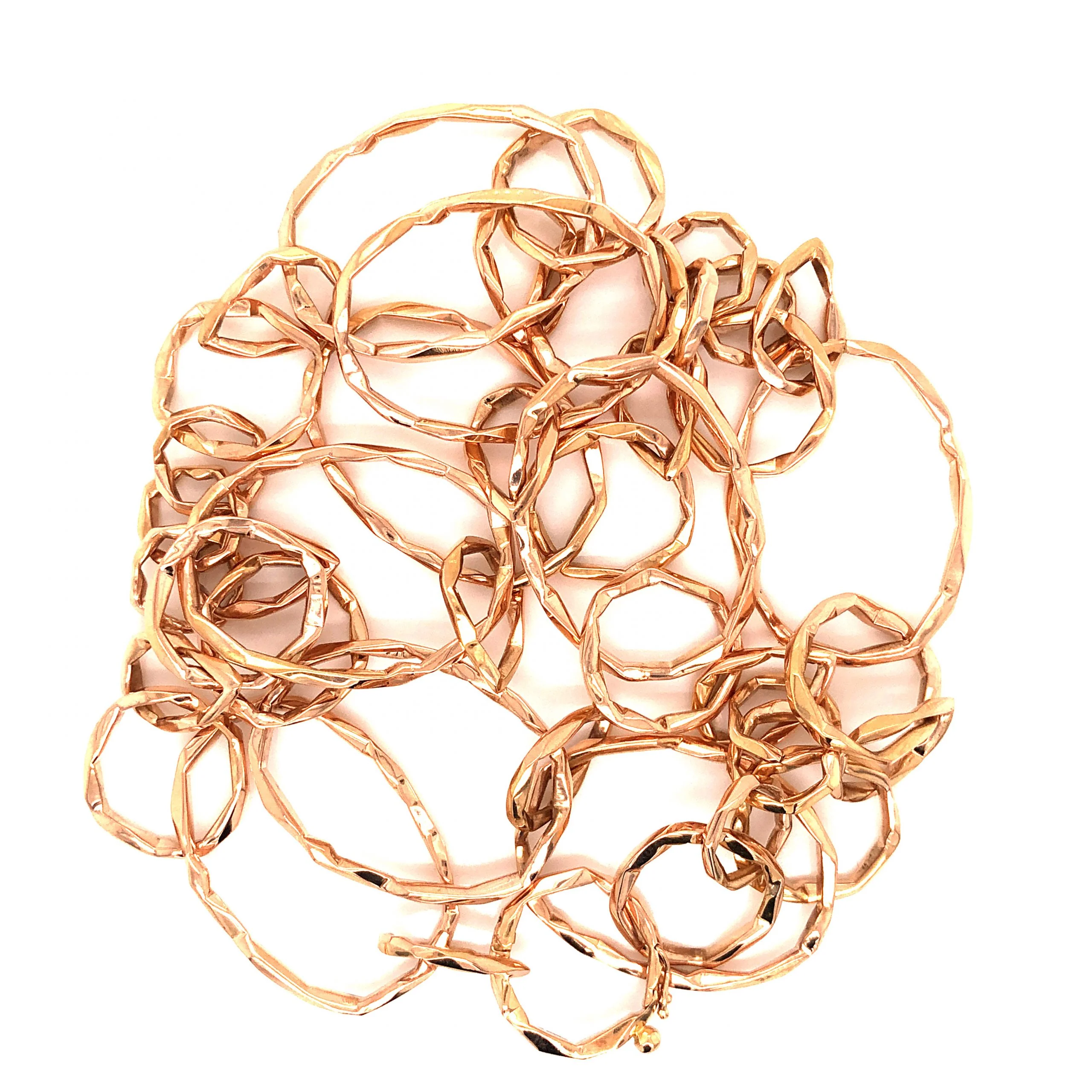 Mimi So Hammered Chain Link Necklace in 18k Rose Gold - Image 2