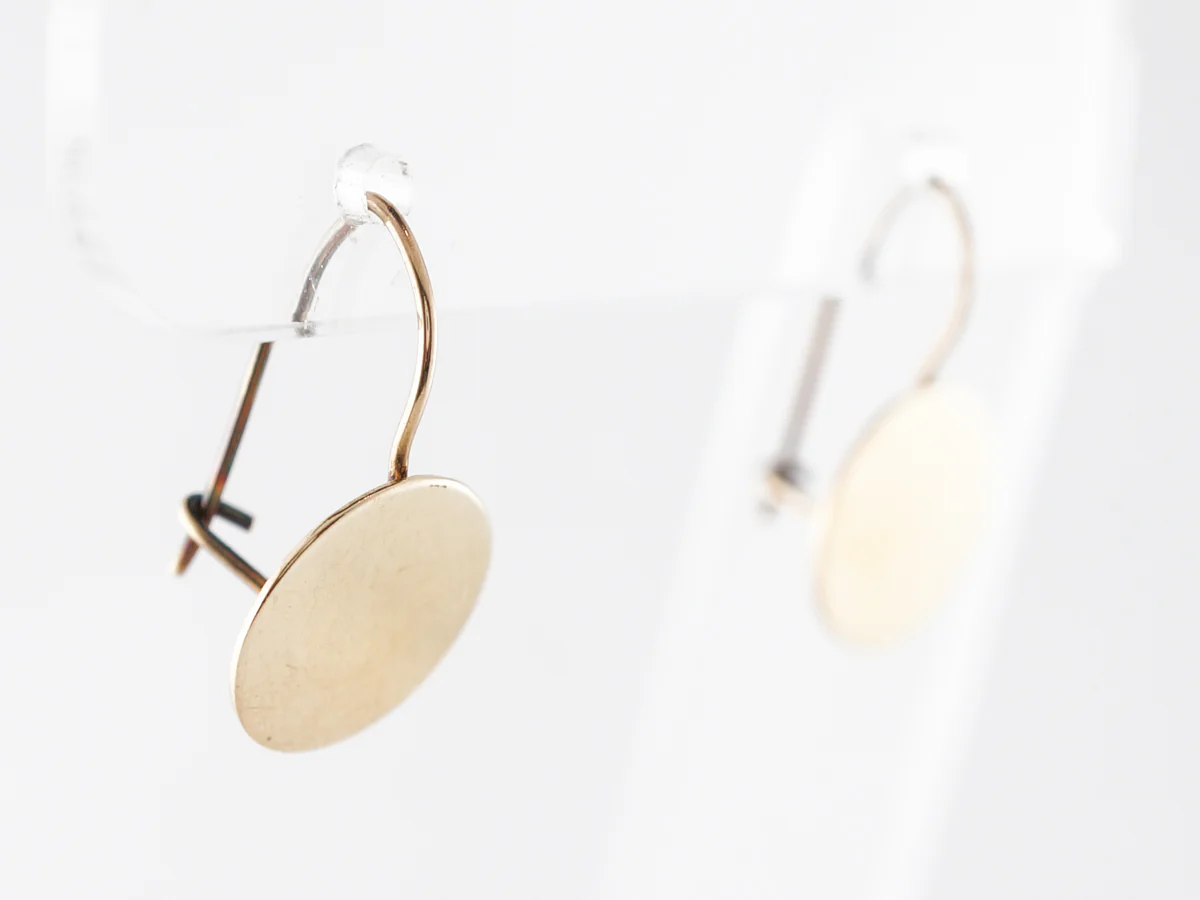 Minimal Disc Earrings in 14k Yellow Gold - Image 3