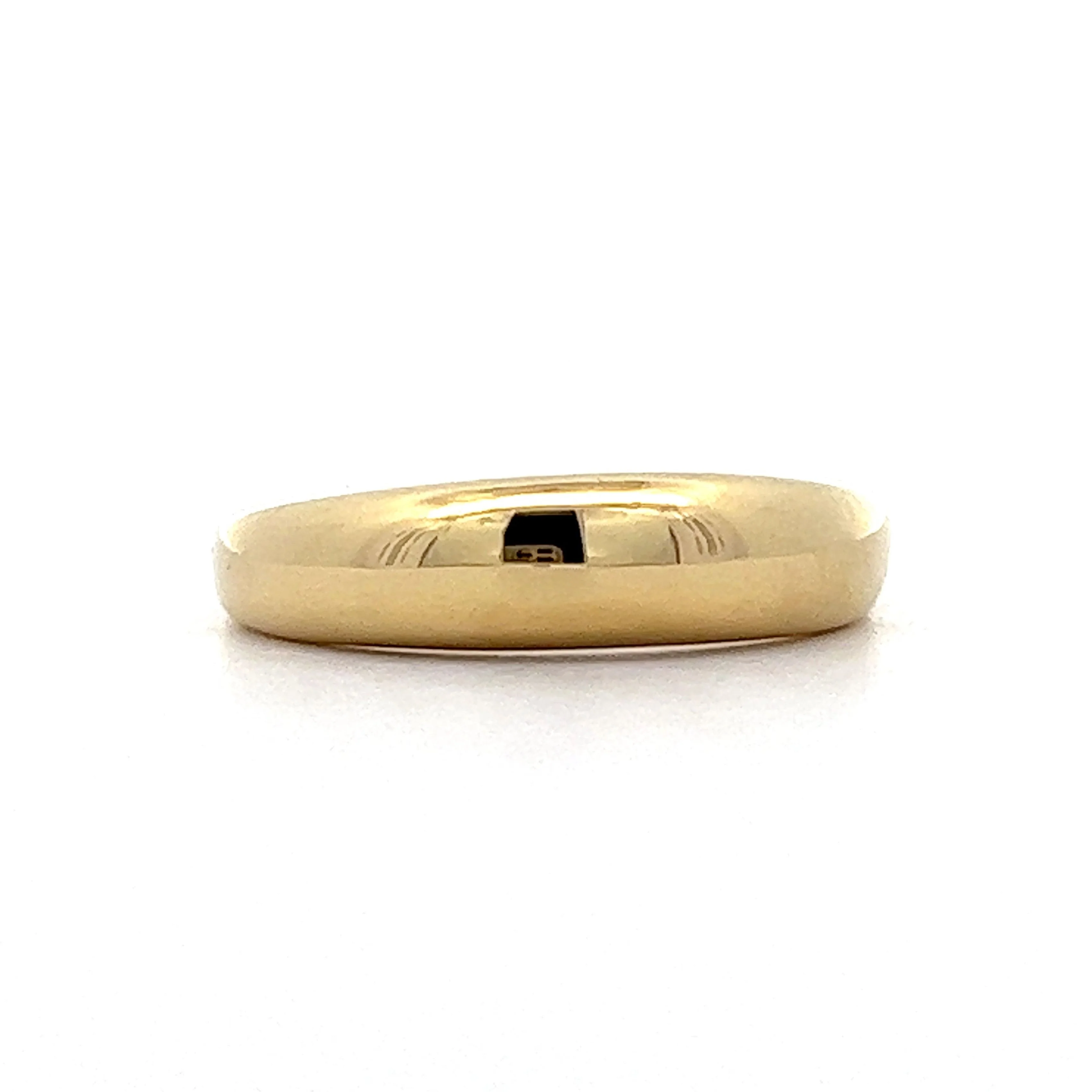 Minimalist Domed Right Hand Stacking Ring in Yellow Gold
