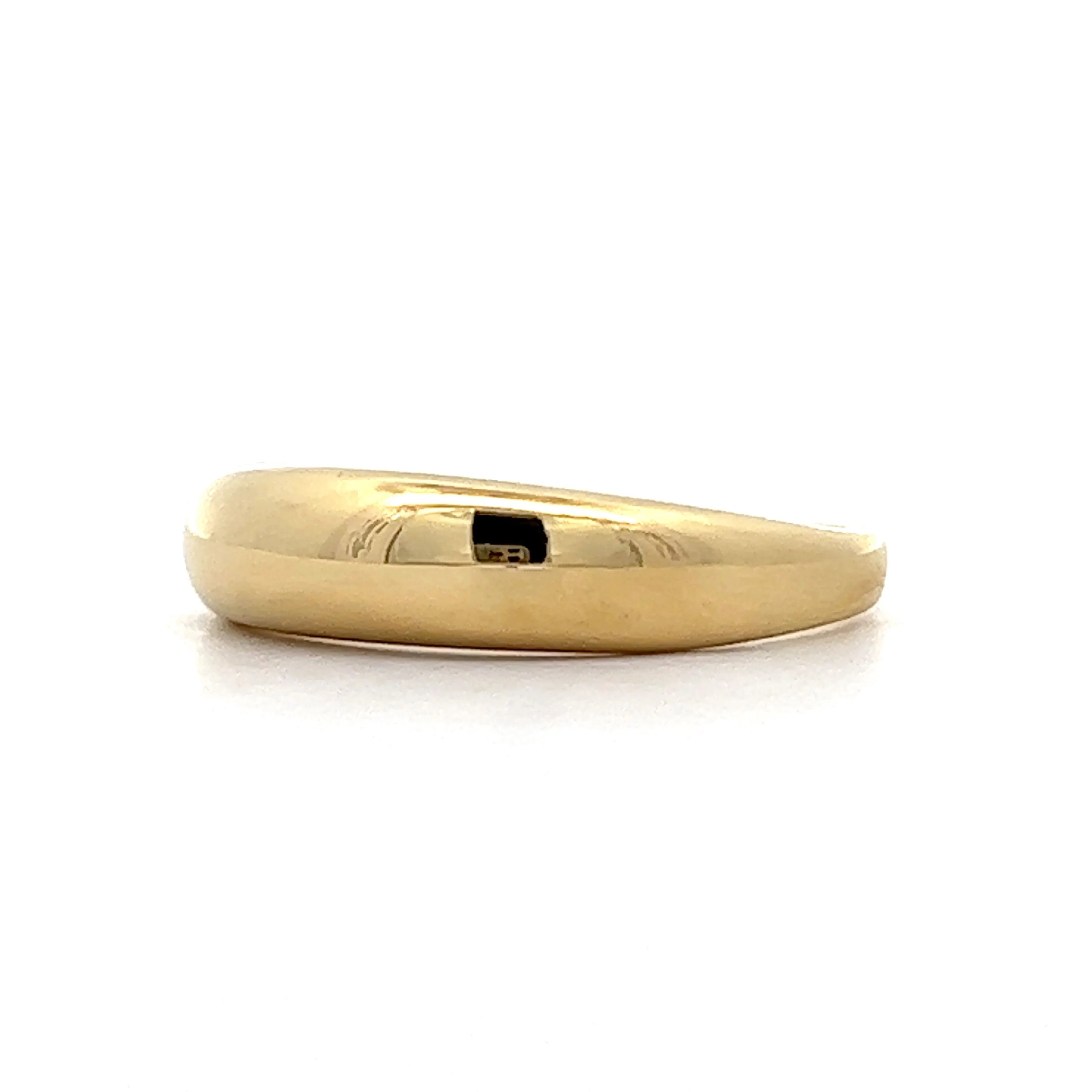 Minimalist Domed Right Hand Stacking Ring in Yellow Gold - Image 2