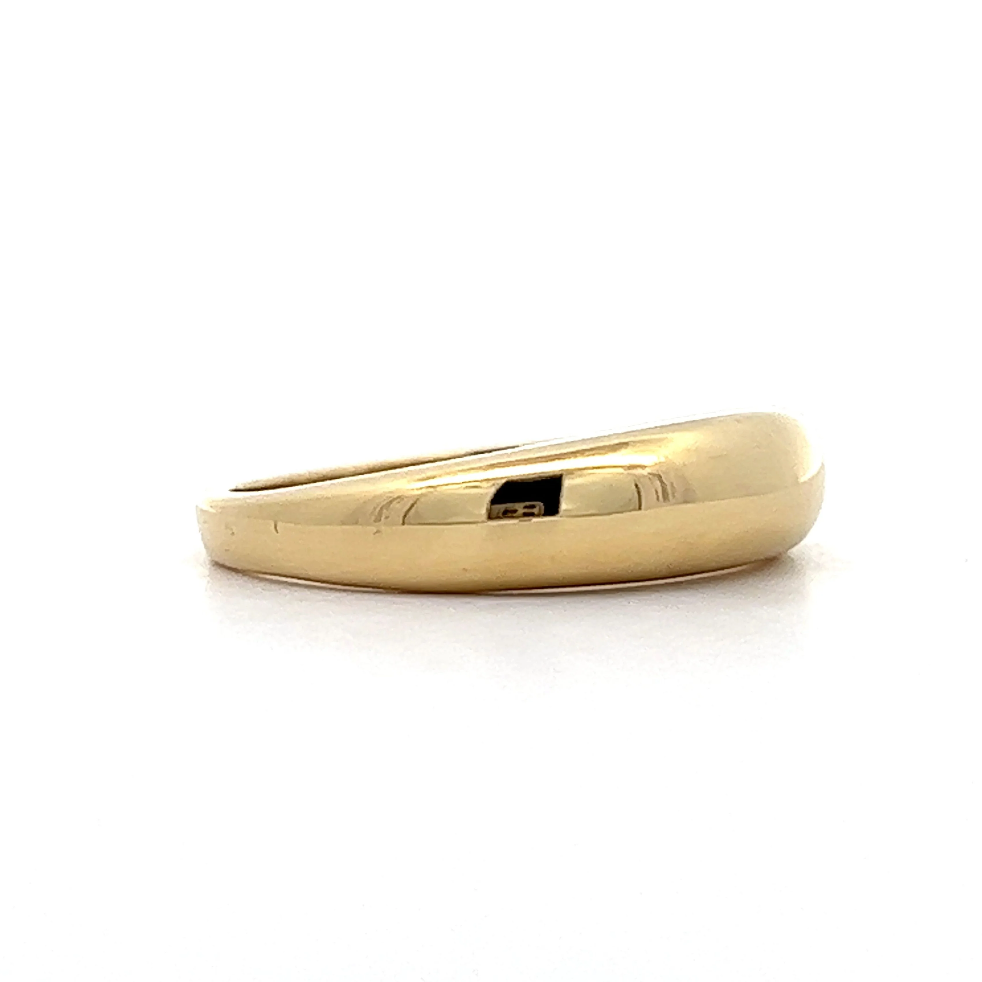 Minimalist Domed Right Hand Stacking Ring in Yellow Gold - Image 3