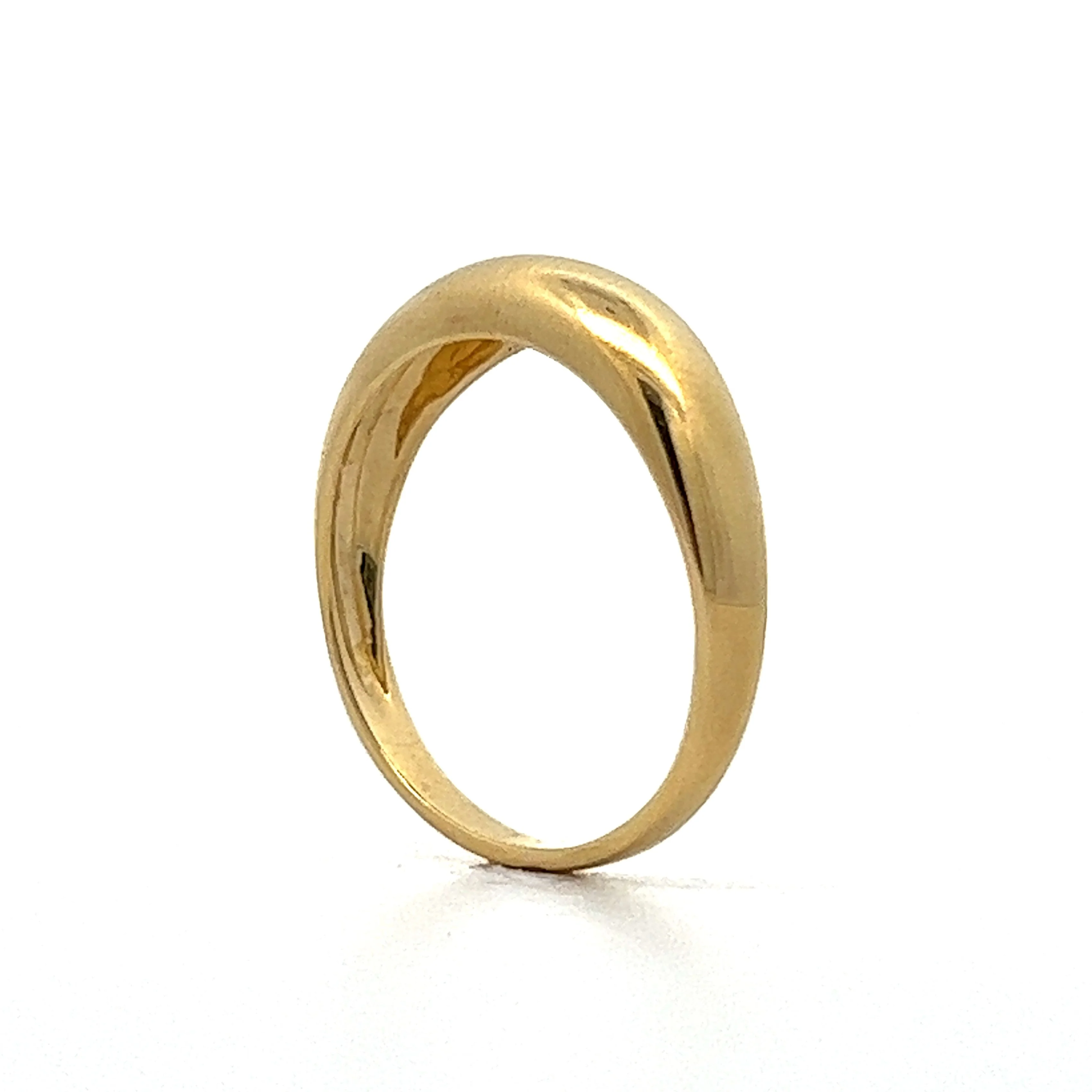 Minimalist Domed Right Hand Stacking Ring in Yellow Gold - Image 5