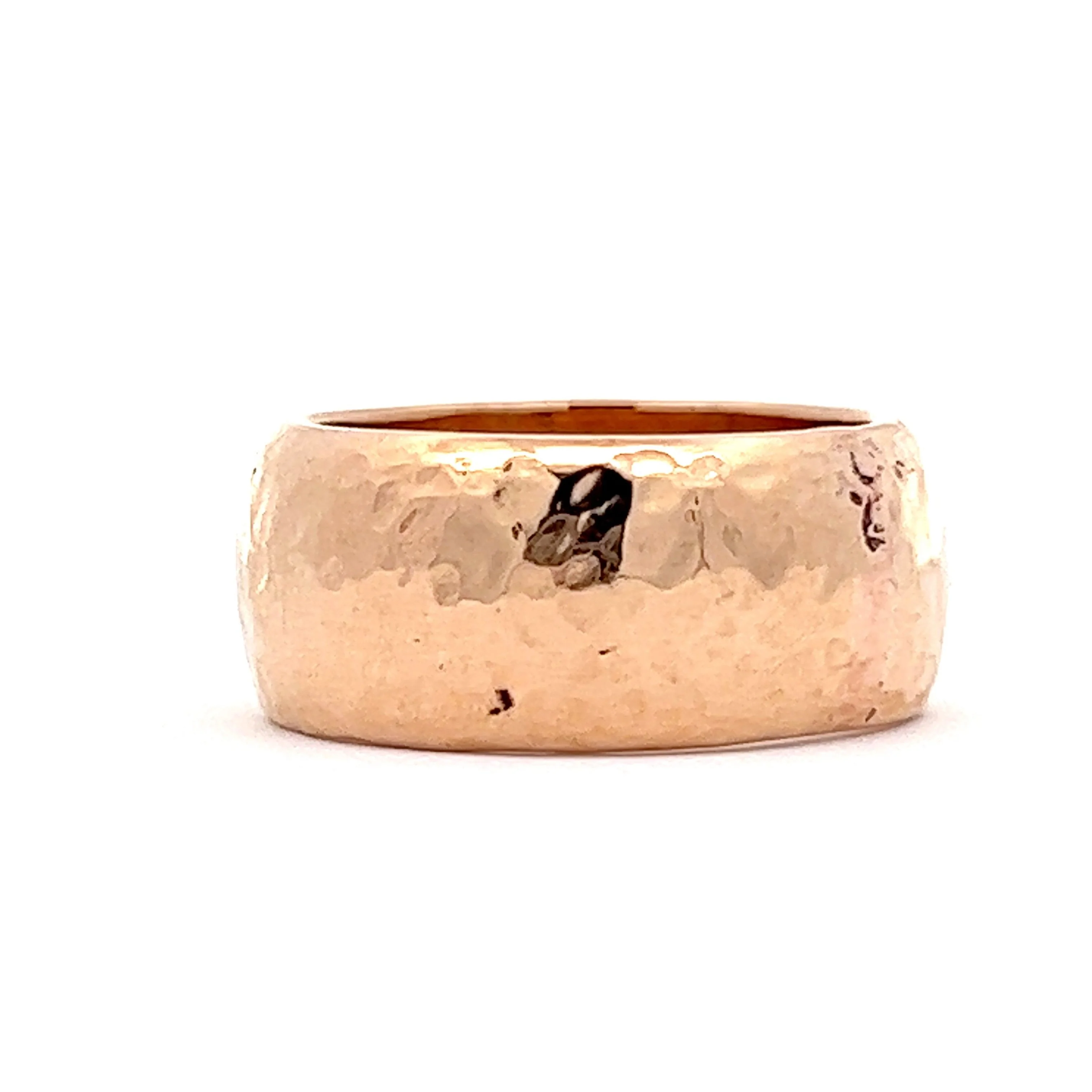 Hammer Finish Chunky Stacking Band in 18k Yellow Gold - Image 2