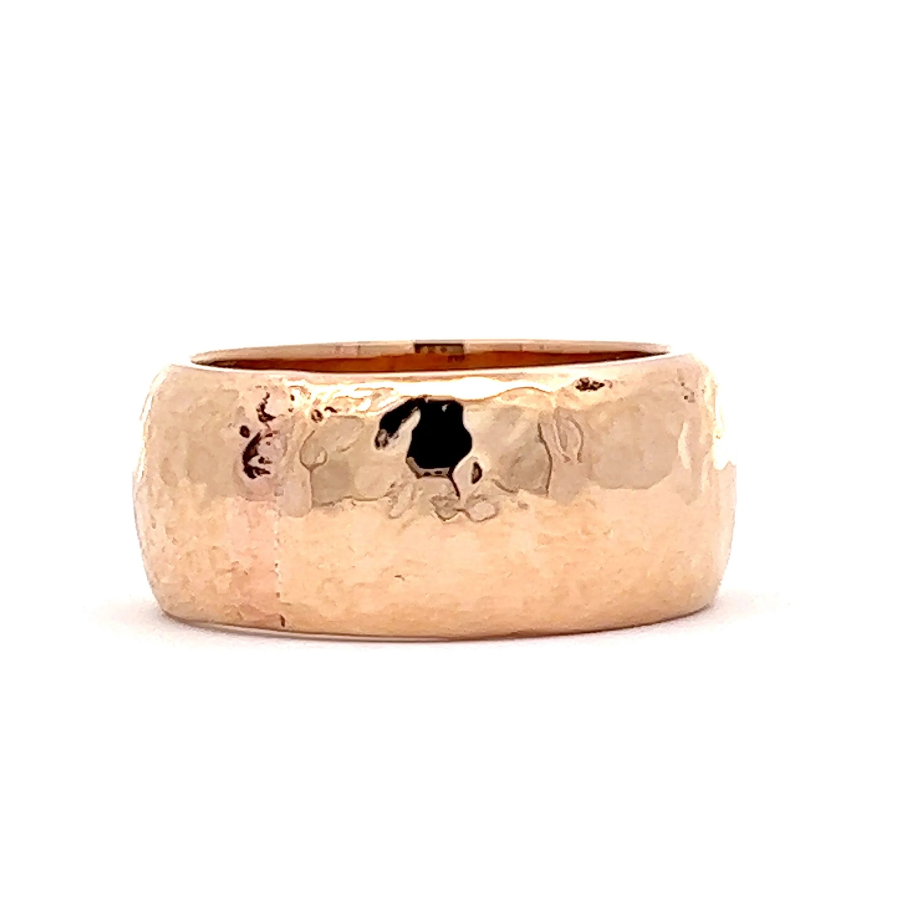 Hammer Finish Chunky Stacking Band in 18k Yellow Gold - Image 3