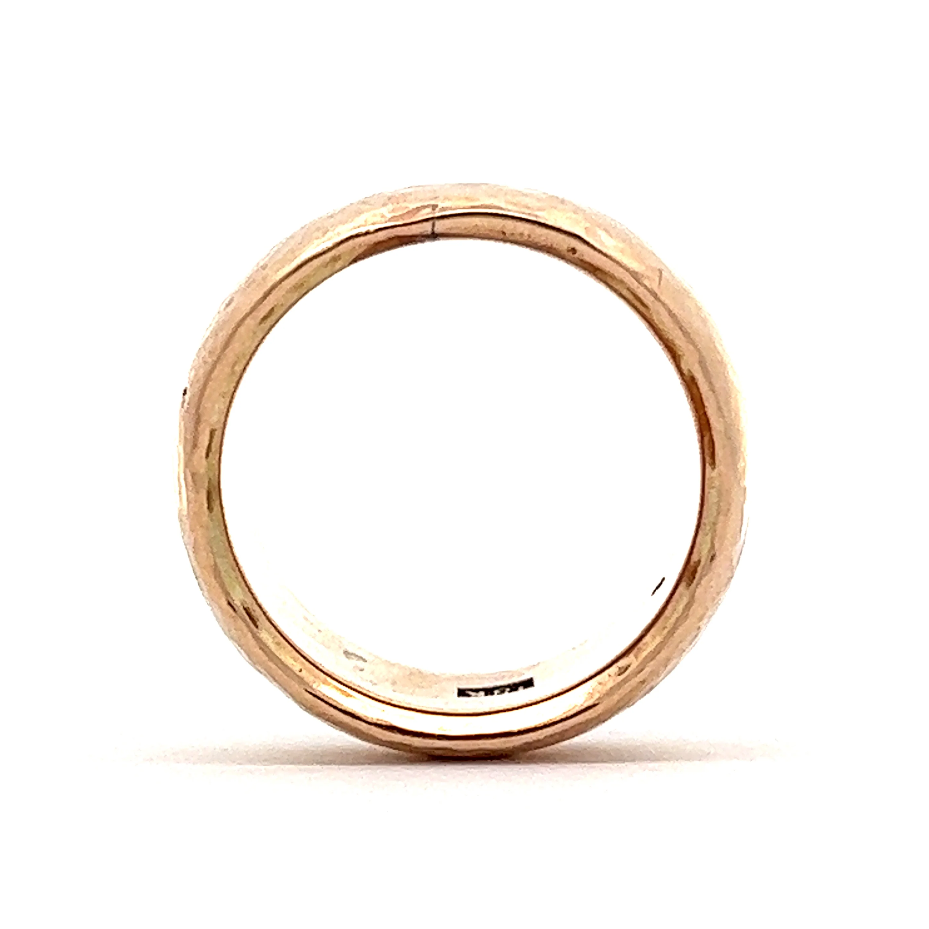 Hammer Finish Chunky Stacking Band in 18k Yellow Gold - Image 4
