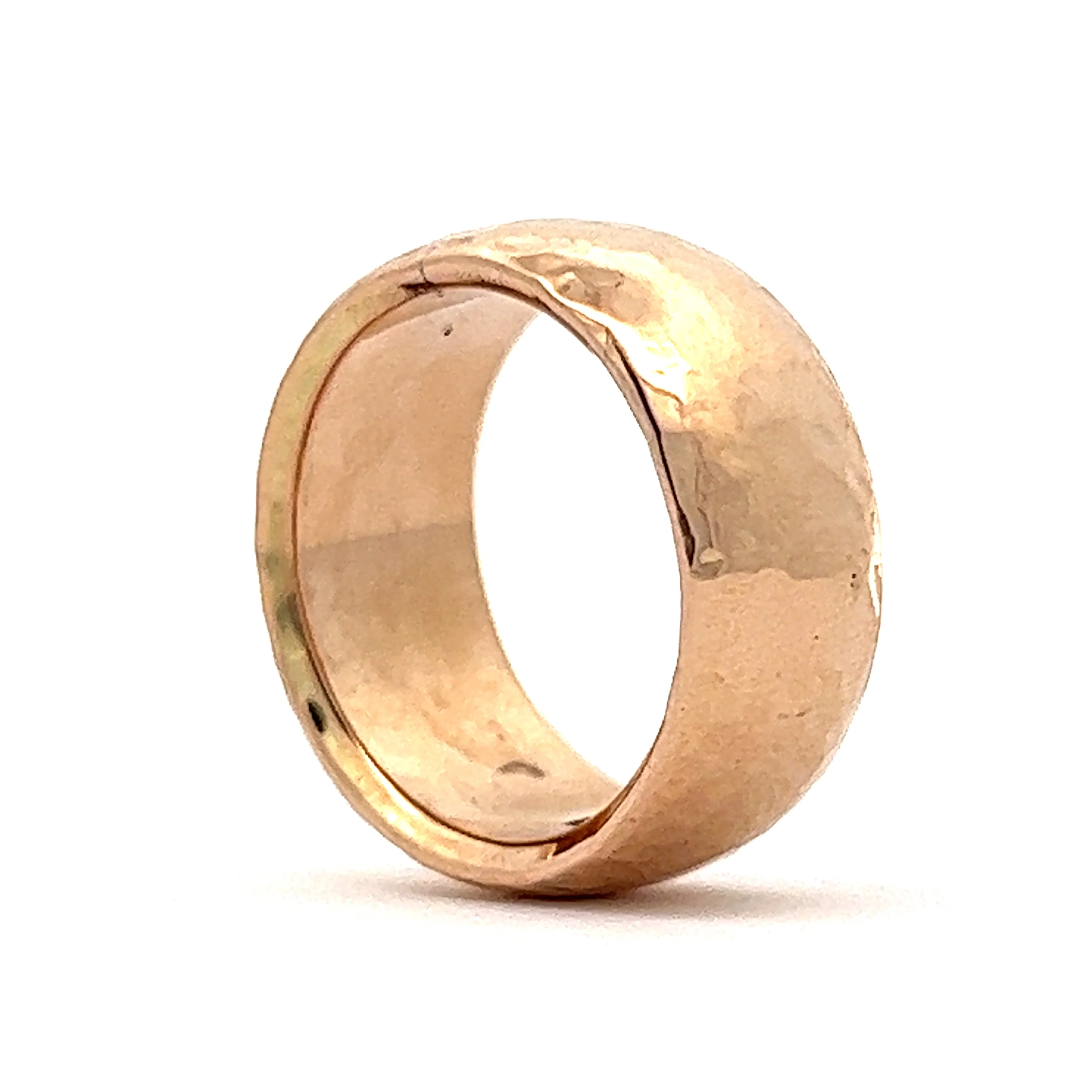 Hammer Finish Chunky Stacking Band in 18k Yellow Gold - Image 5