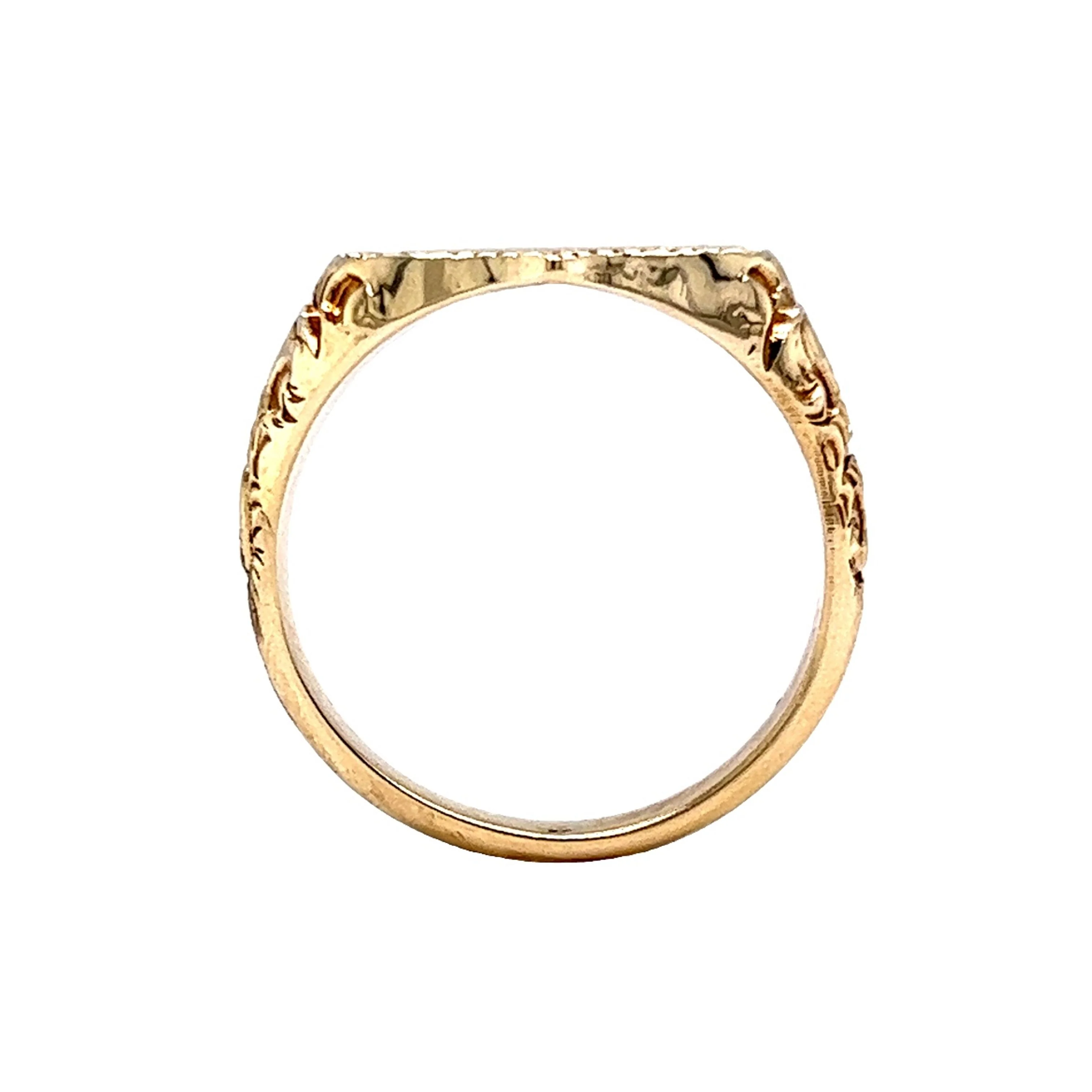 Shield Shaped Signet Ring in 14k Yellow Gold - Image 4