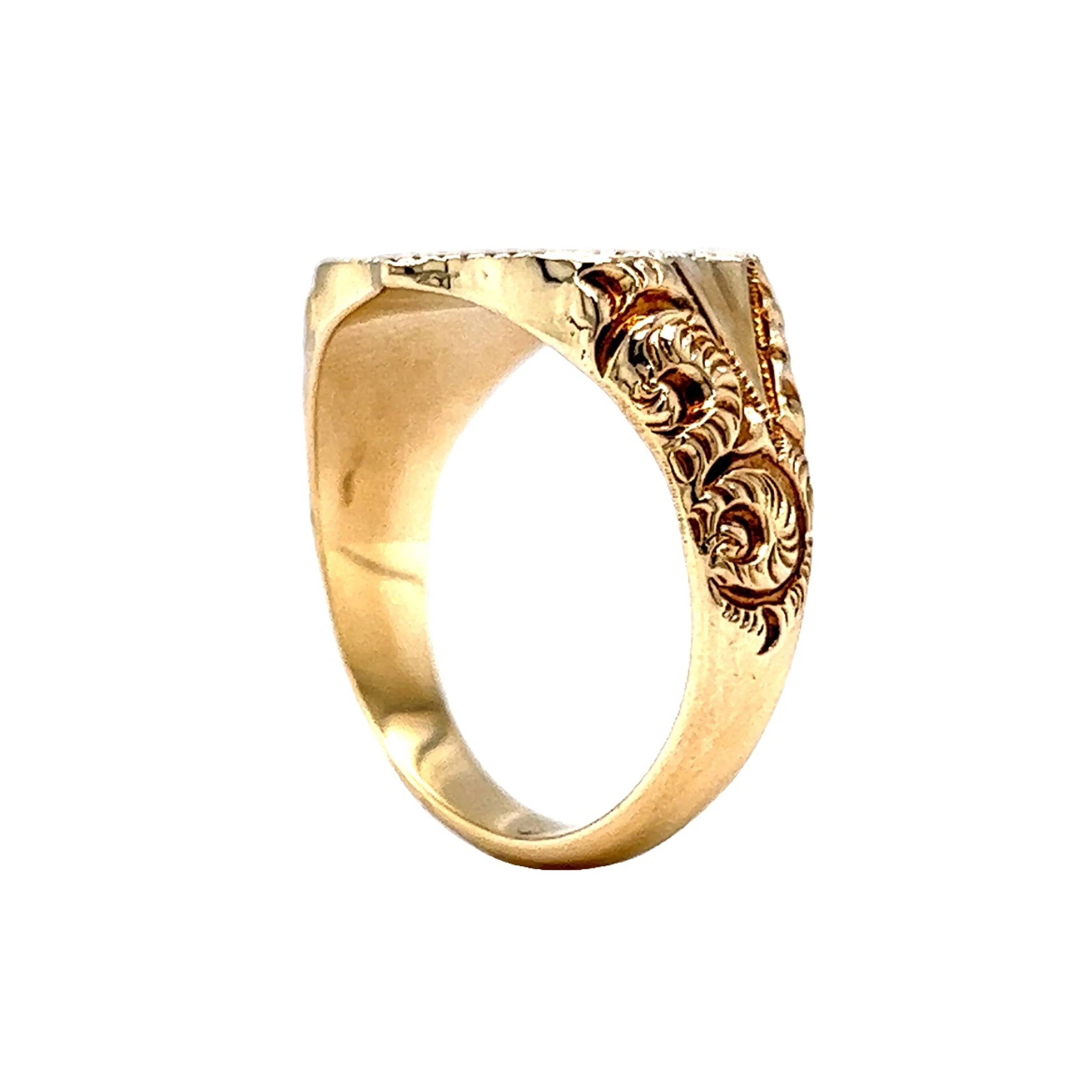 Shield Shaped Signet Ring in 14k Yellow Gold - Image 5