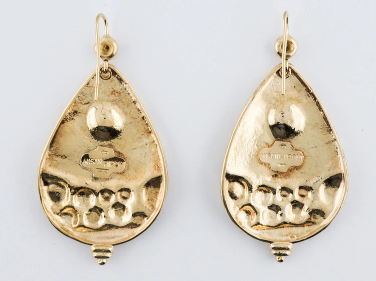 Misani Hiromi Dangle Earrings .14 Round Brilliant Cut Diamonds in 18k Yellow Gold - Image 4