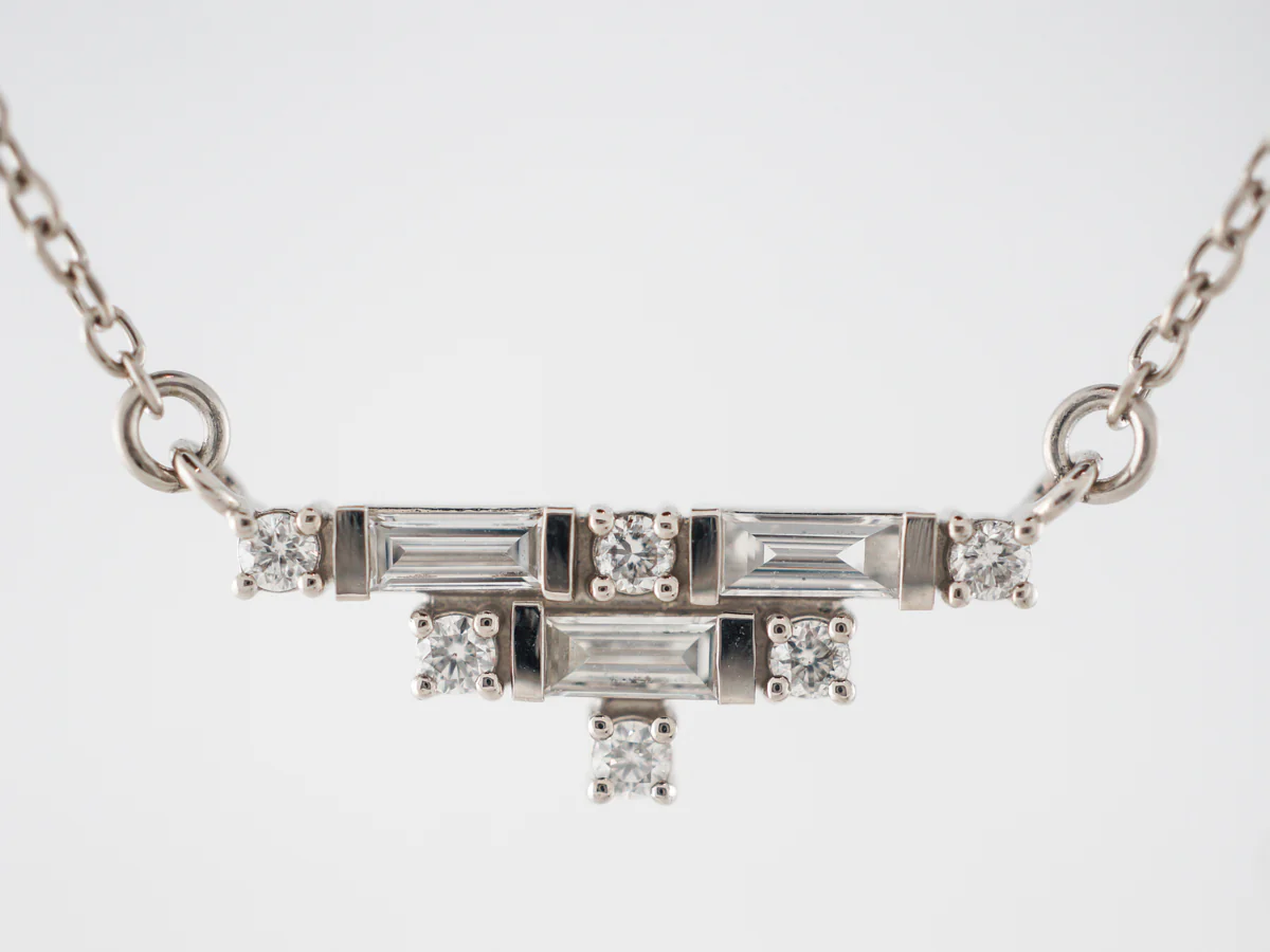 Mixed Cut Diamond Pendant in 14k White Gold - Image 3