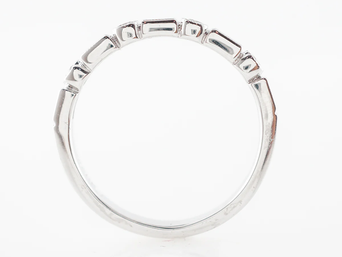 Mixed Cut Diamond Wedding Band in 14k White Gold - Image 4