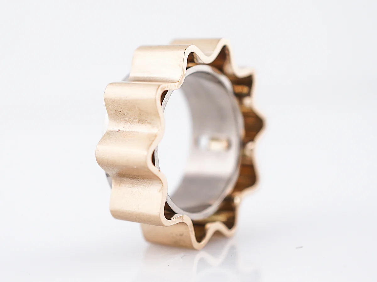 Mobile Right Hand Ring Modern in 18k Yellow & White Gold - Image 4