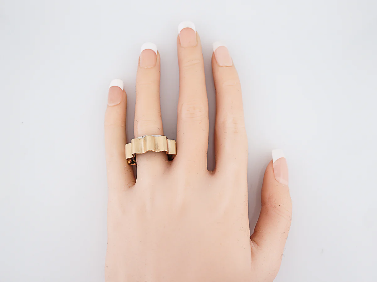Mobile Right Hand Ring Modern in 18k Yellow & White Gold - Image 5