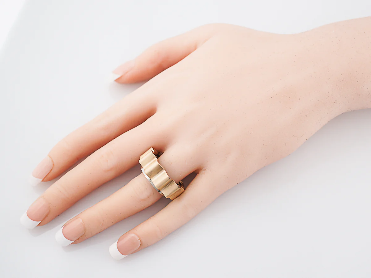 Mobile Right Hand Ring Modern in 18k Yellow & White Gold - Image 6