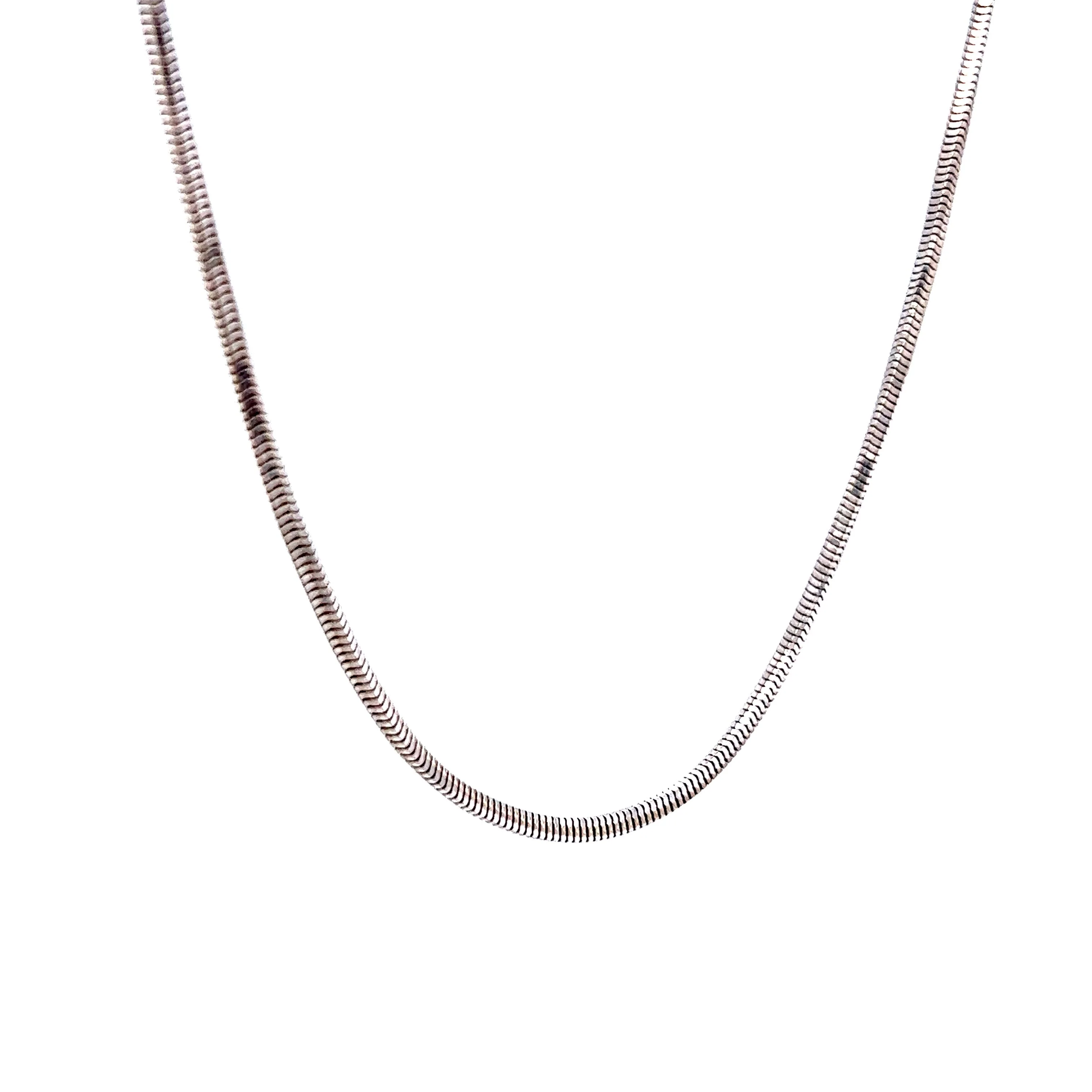 Modern 18 Inch Snake Chain in 14k White Gold - Image 3