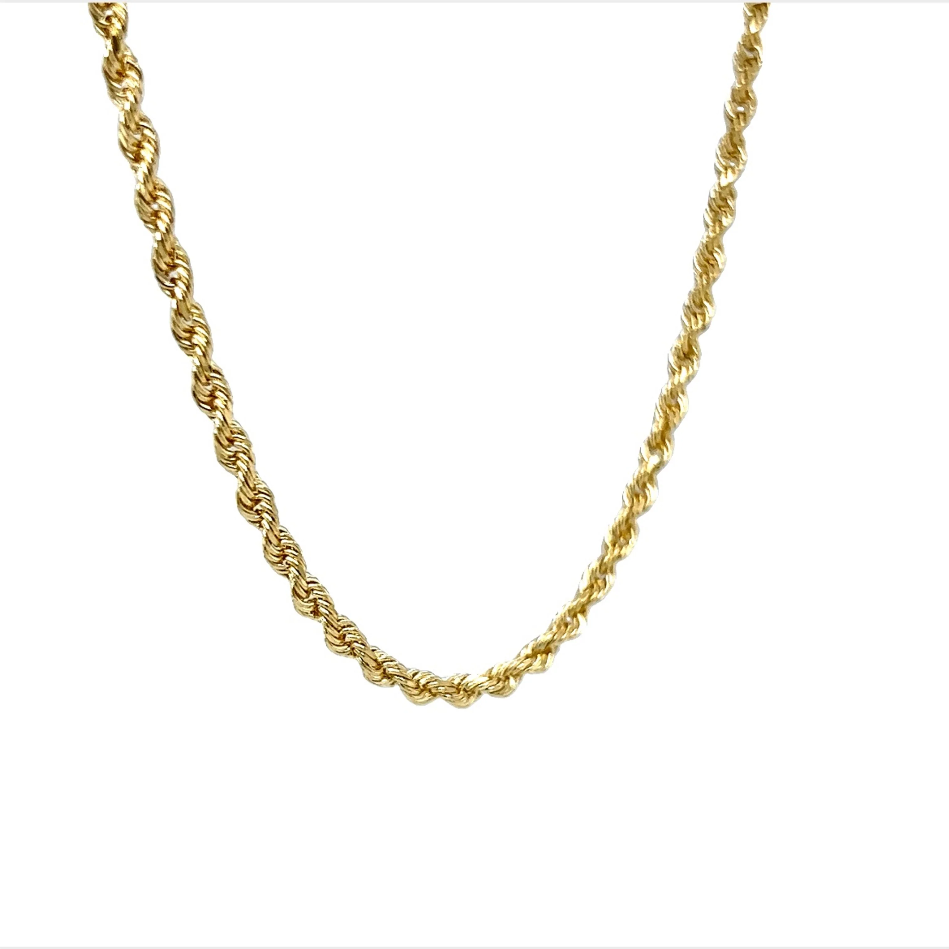 Modern 20 Inch Rope Chain in 14k Yellow Gold - Image 3