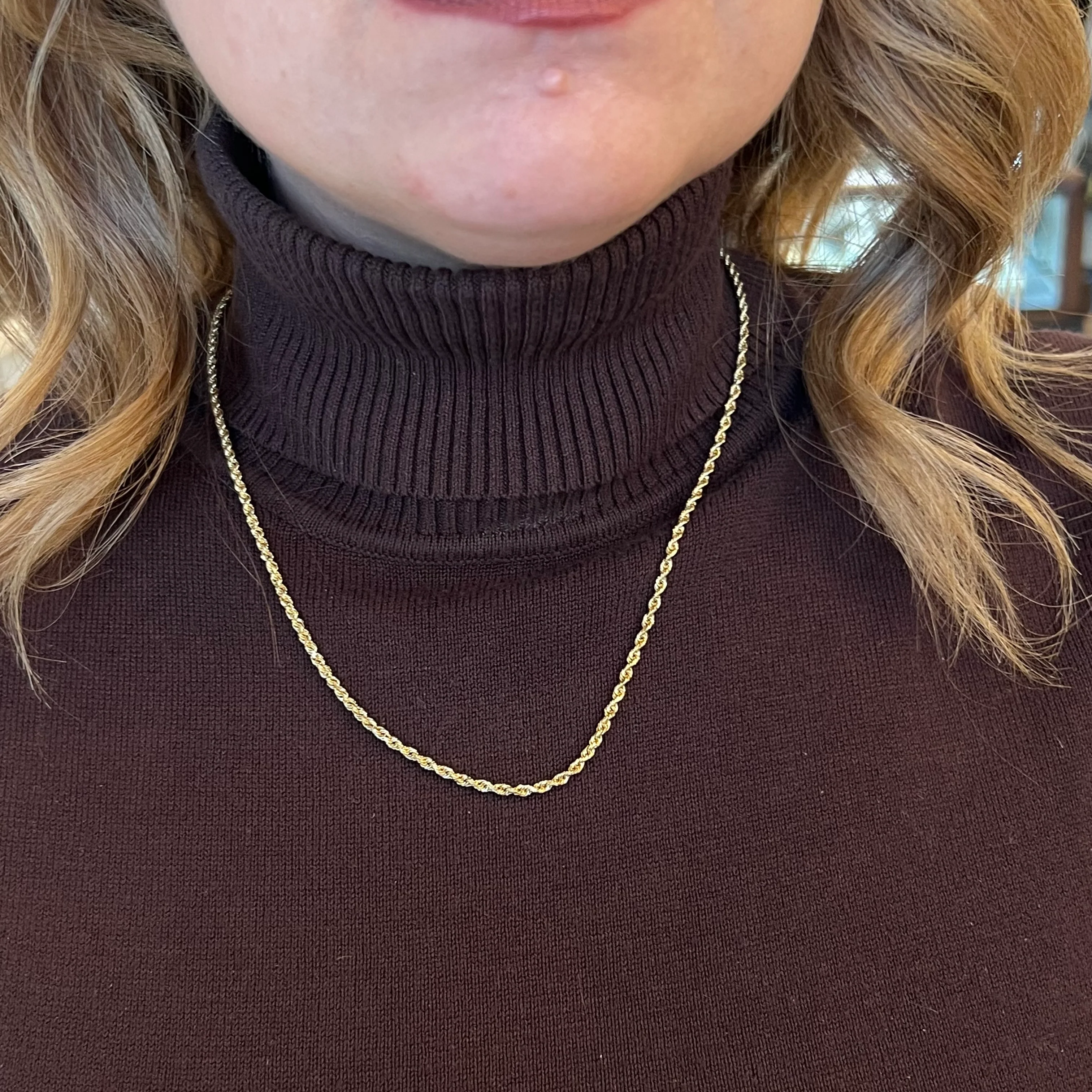 Modern 20 Inch Rope Chain in 14k Yellow Gold - Image 4