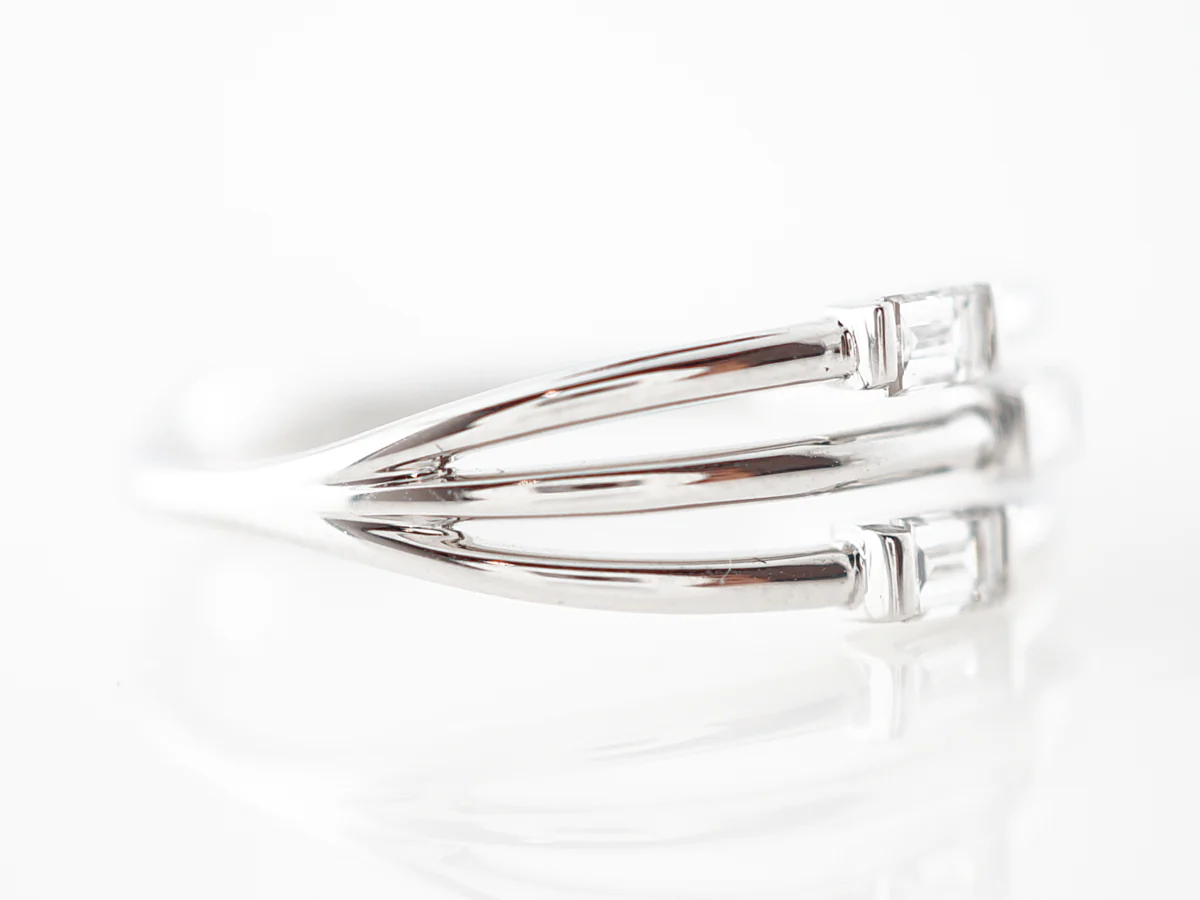 Modern .23 Baguette Cut Diamond Ring in 18k White Gold - Image 3