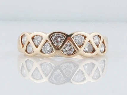 Modern .50 Carat Wide Diamond Band Cocktail Ring Set in 14 kt Yellow Gold