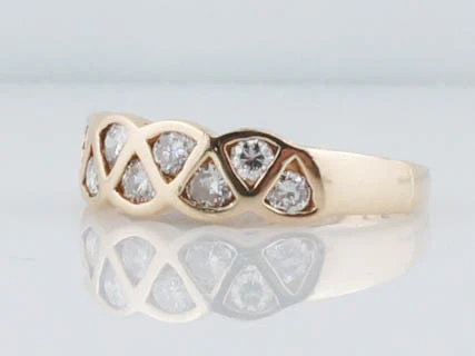 Modern .50 Carat Wide Diamond Band Cocktail Ring Set in 14 kt Yellow Gold - Image 2