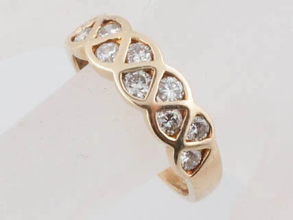 Modern .50 Carat Wide Diamond Band Cocktail Ring Set in 14 kt Yellow Gold - Image 4