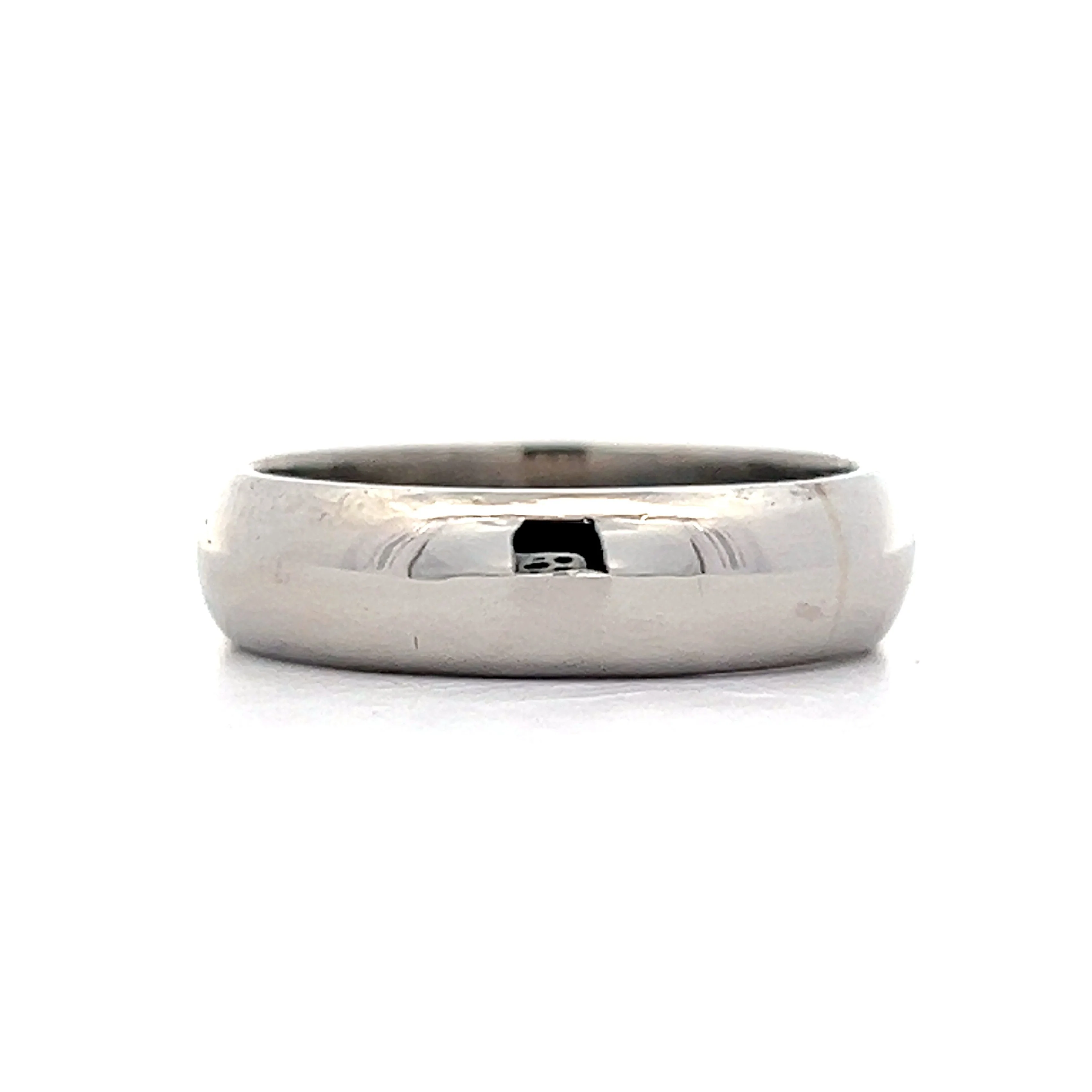 Modern 5mm Half Round Wedding Band in Platinum - Image 3
